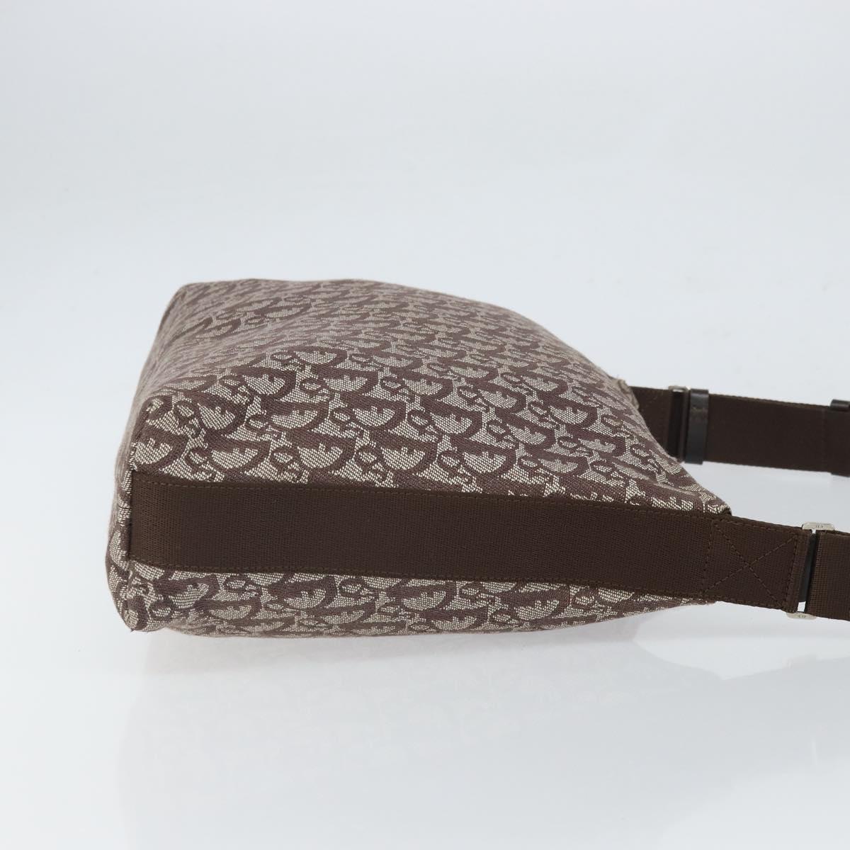 Christian Dior Trotter Canvas Shoulder Bag Navy Silver Auth 164052