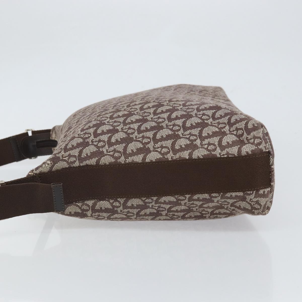 Christian Dior Trotter Canvas Shoulder Bag Navy Silver Auth 164052