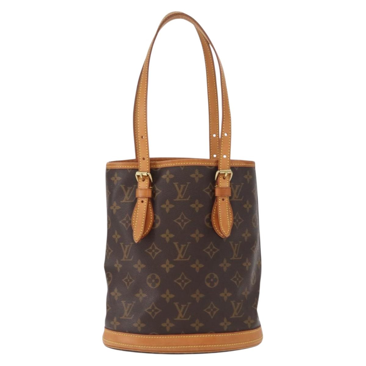 LOUIS VUITTON Monogram Bucket PM Shoulder Bag M42238 LV Auth 164057