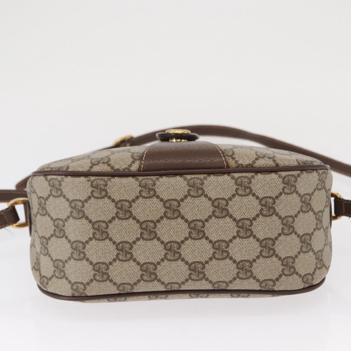 GUCCI GG Supreme Web Sherry Line Bag PVC Beige Gold 89 02 032 Auth 164062