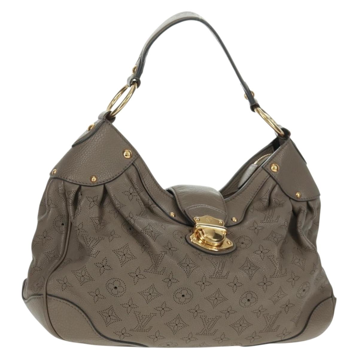 LOUIS VUITTON Mahina Solar Powered PM Bag Leather Taupe M93124 LV Auth 164063V
