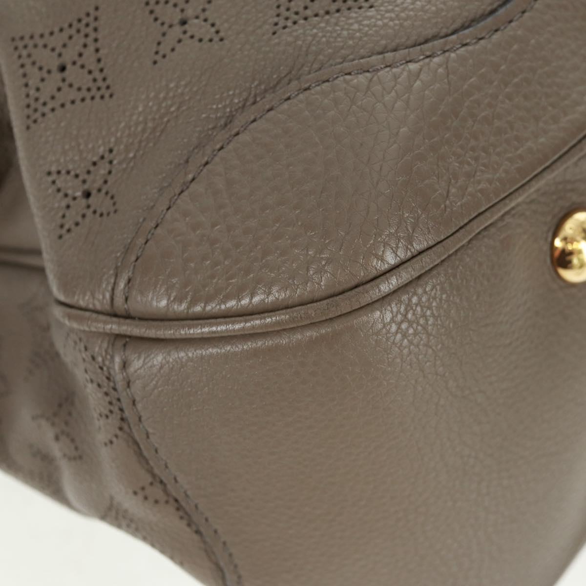 LOUIS VUITTON Mahina Solar Powered PM Bag Leather Taupe M93124 LV Auth 164063V