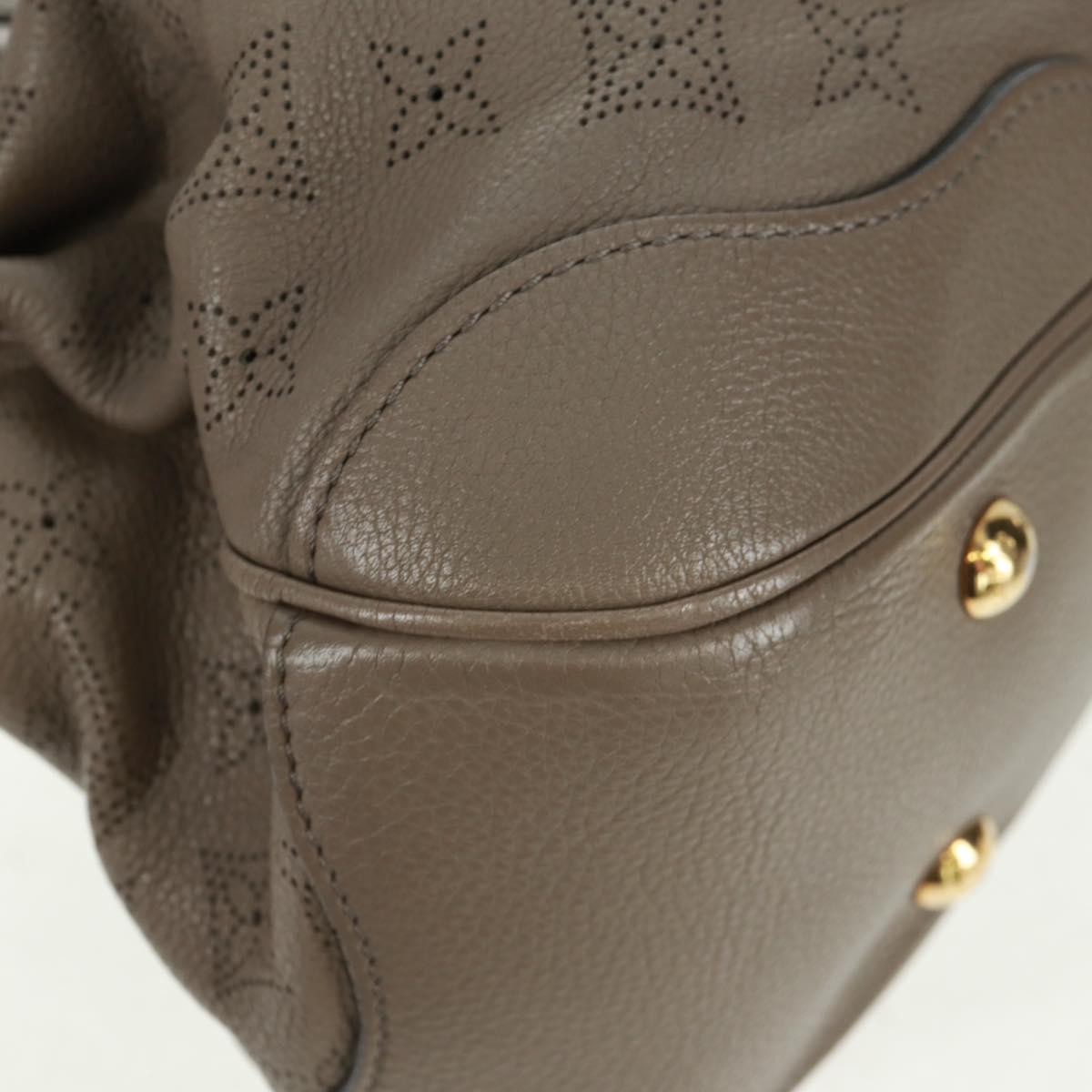 LOUIS VUITTON Mahina Solar Powered PM Bag Leather Taupe M93124 LV Auth 164063V