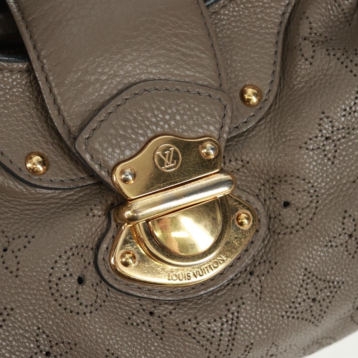 LOUIS VUITTON Mahina Solar Powered PM Bag Leather Taupe M93124 LV Auth 164063V