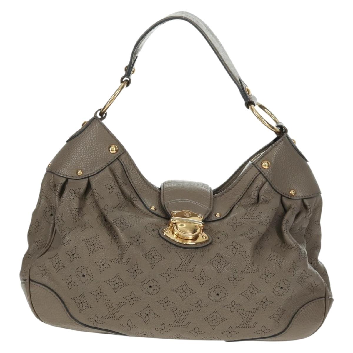 LOUIS VUITTON Mahina Solar Powered PM Bag Leather Taupe M93124 LV Auth 164063V