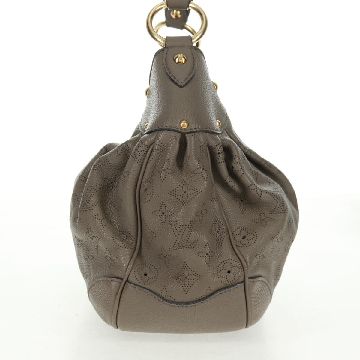 LOUIS VUITTON Mahina Solar Powered PM Bag Leather Taupe M93124 LV Auth 164063V