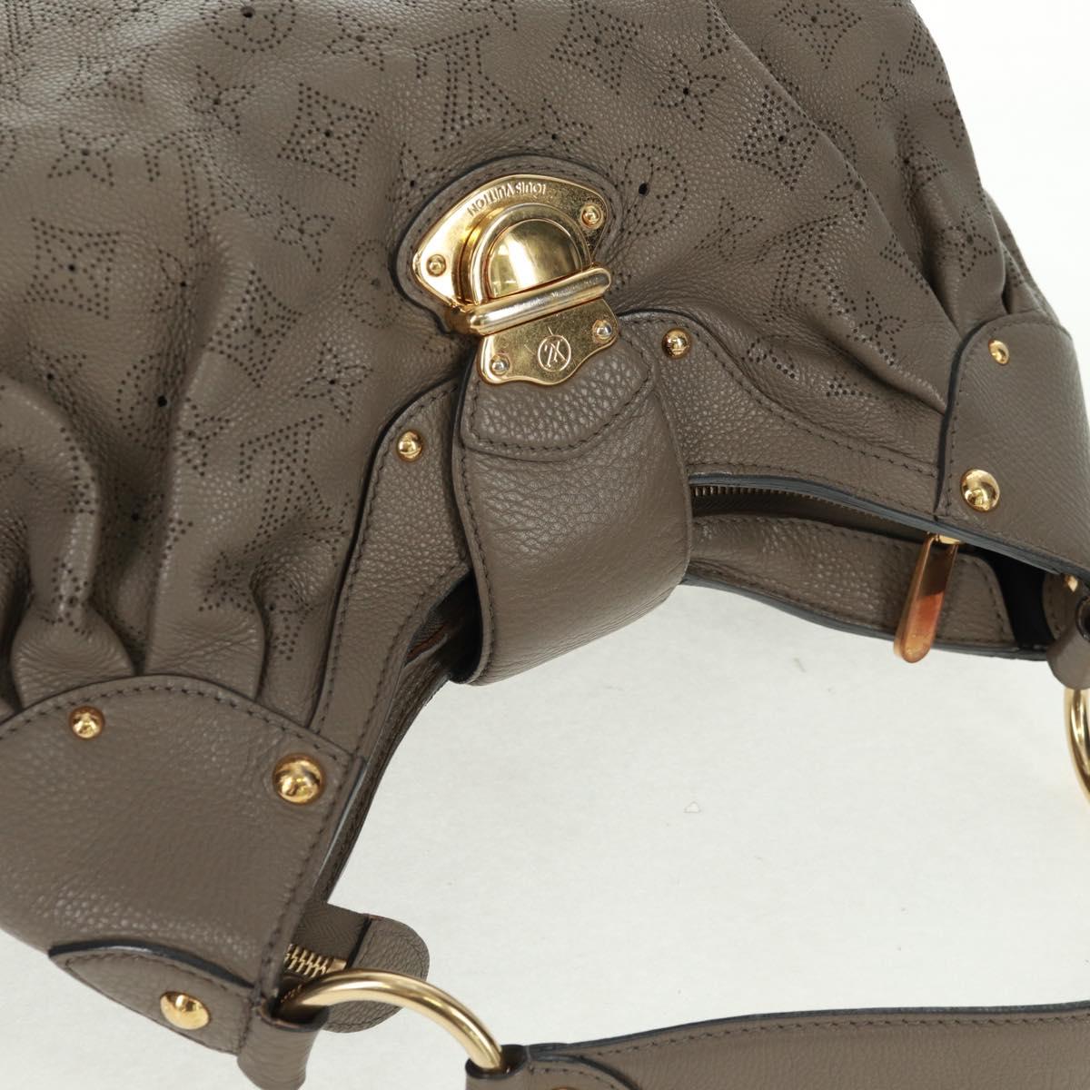 LOUIS VUITTON Mahina Solar Powered PM Bag Leather Taupe M93124 LV Auth 164063V