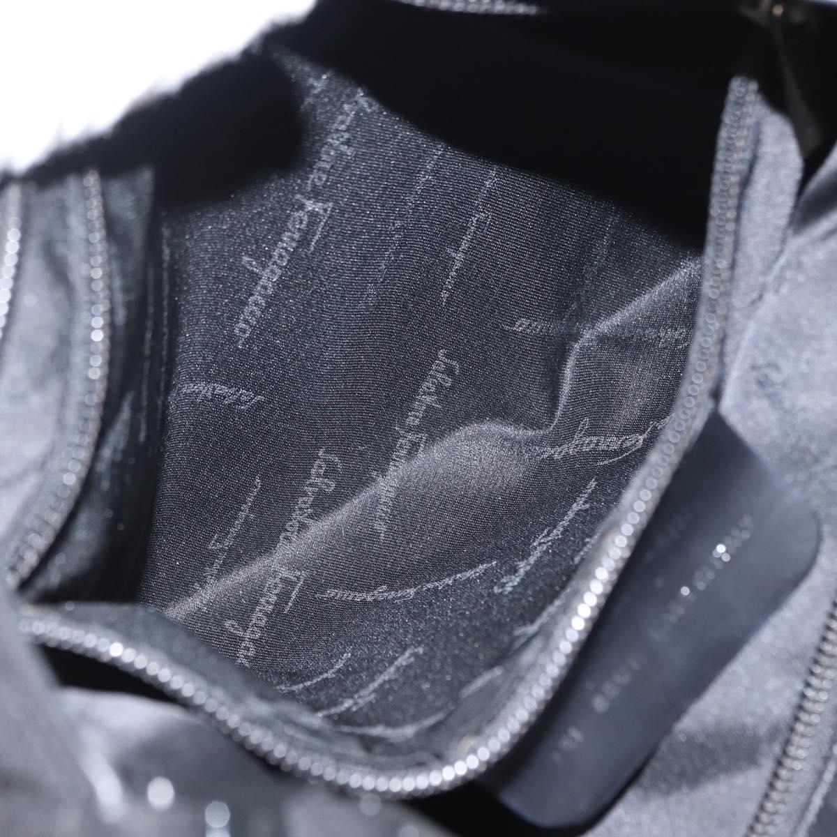 Salvatore Ferragamo Shoulder Bag Nylon Black Silver Auth 164064