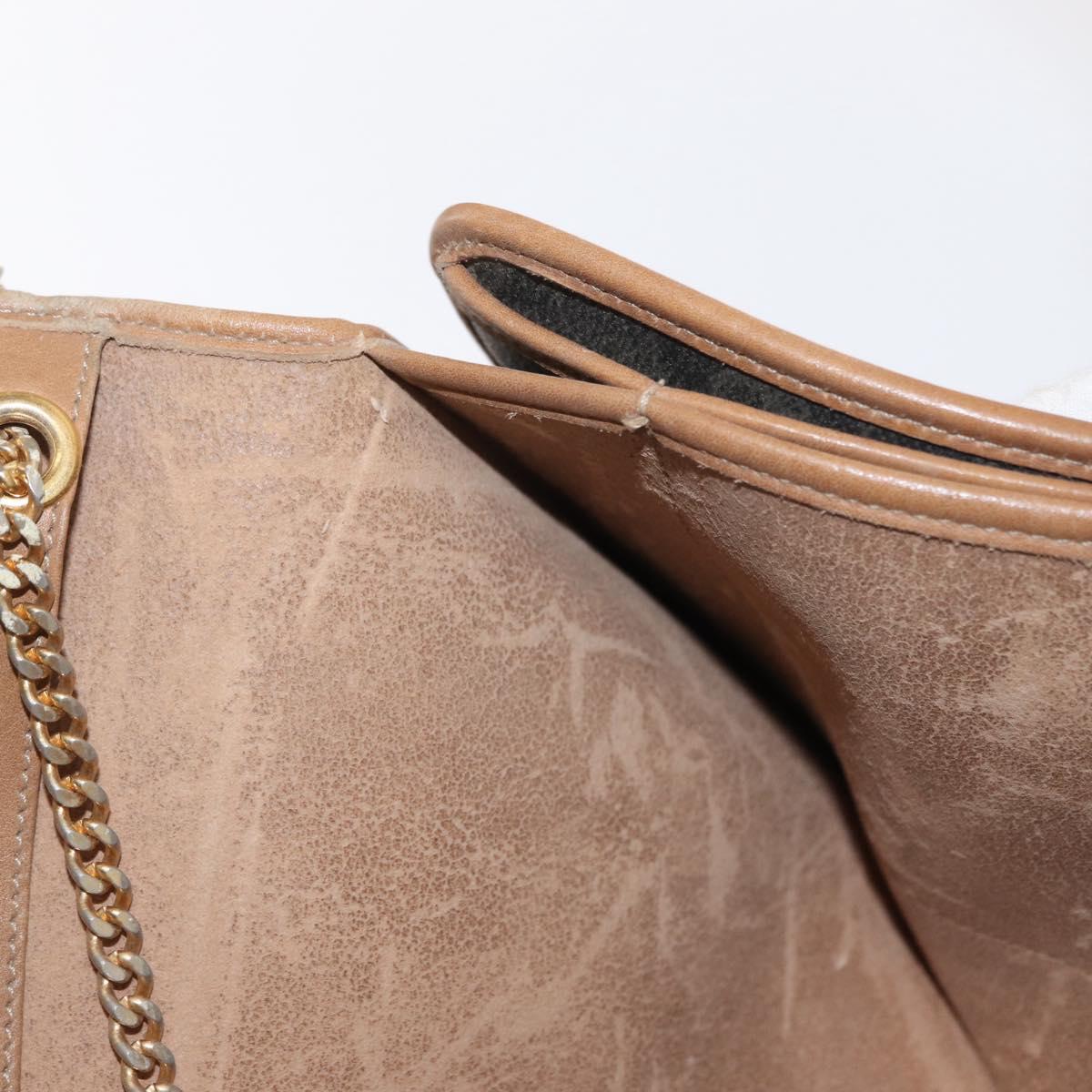 Christian Dior Honeycomb Canvas Chain Shoulder Bag PVC Gray Gold Auth 164065