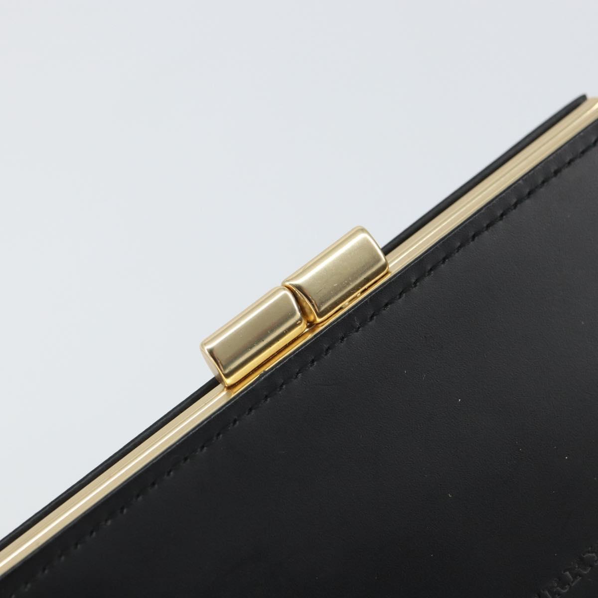 BURBERRY Nova Check Coin Purse Leather Black Gold Auth 164072V