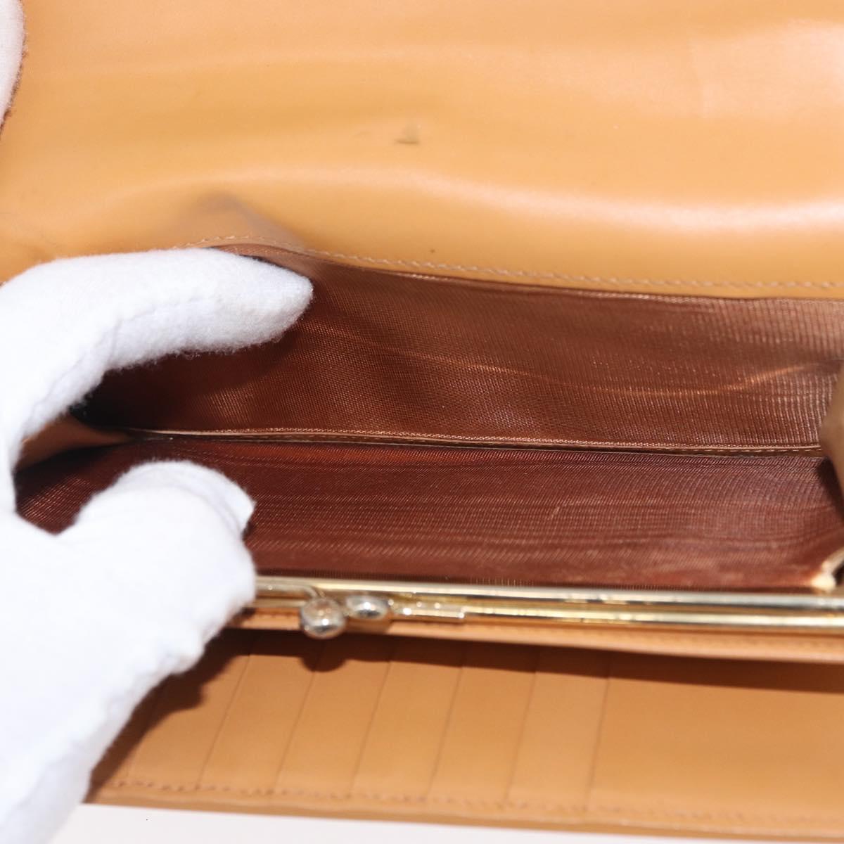 CELINE Macadam Canvas Long Wallet PVC Beige Gold Auth 164073V