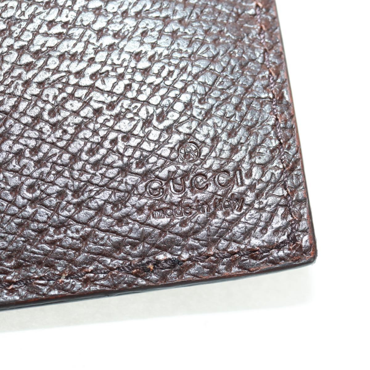 GUCCI Long Wallet Leather Dark Brown Gold 322104 Auth 164074V