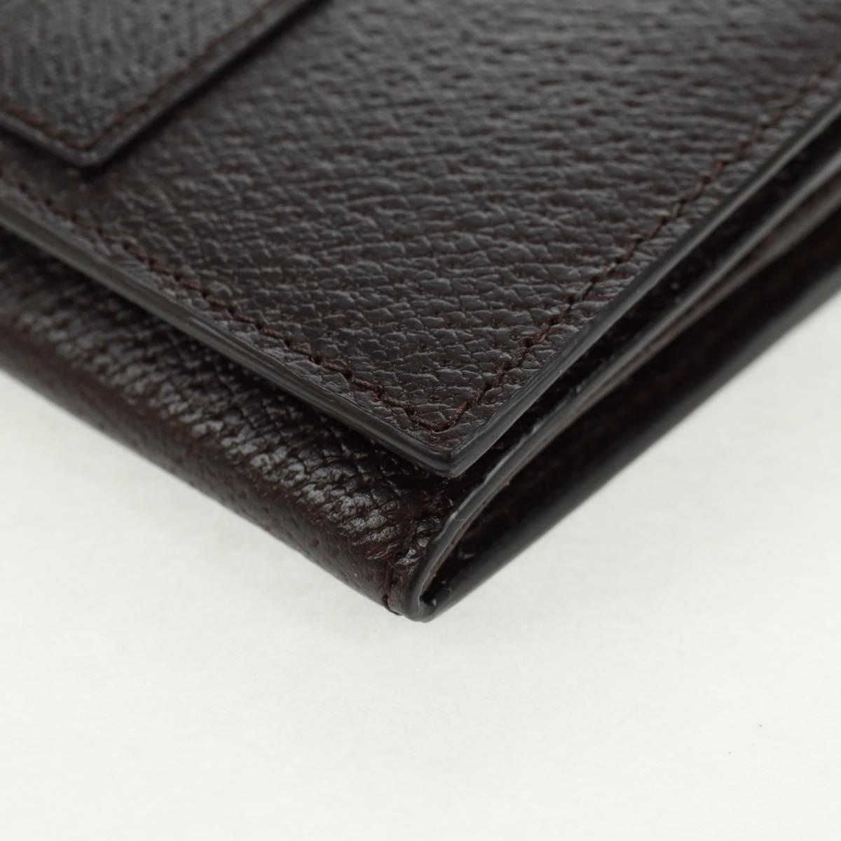 GUCCI Long Wallet Leather Dark Brown Gold 322104 Auth 164074V