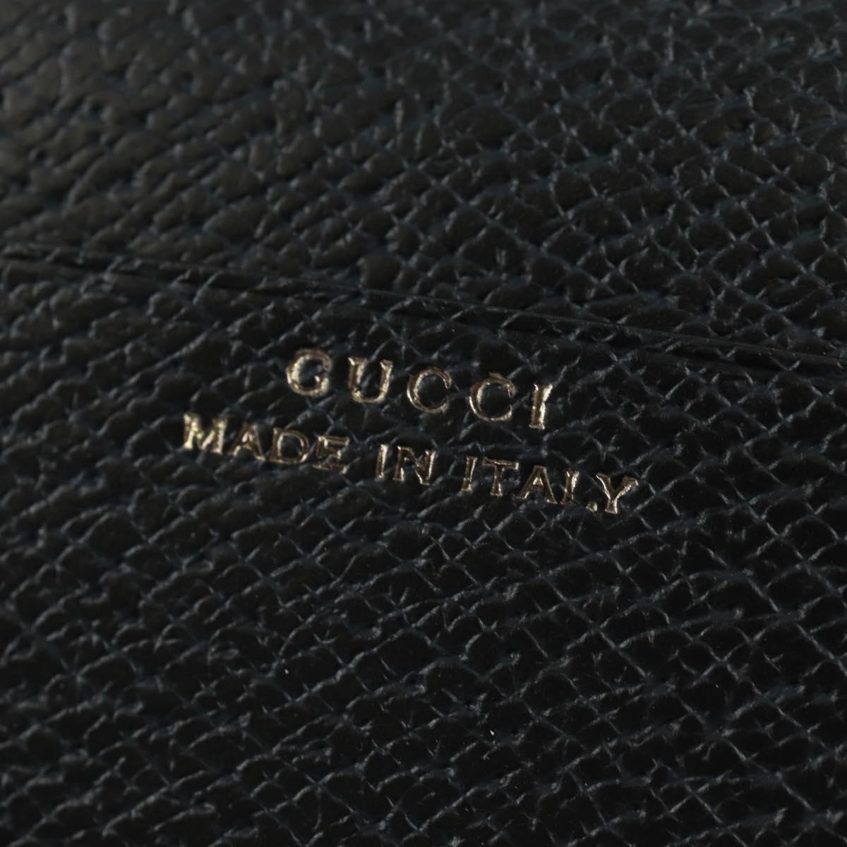GUCCI Long Wallet Leather Black Silver 322104 Auth 164075V