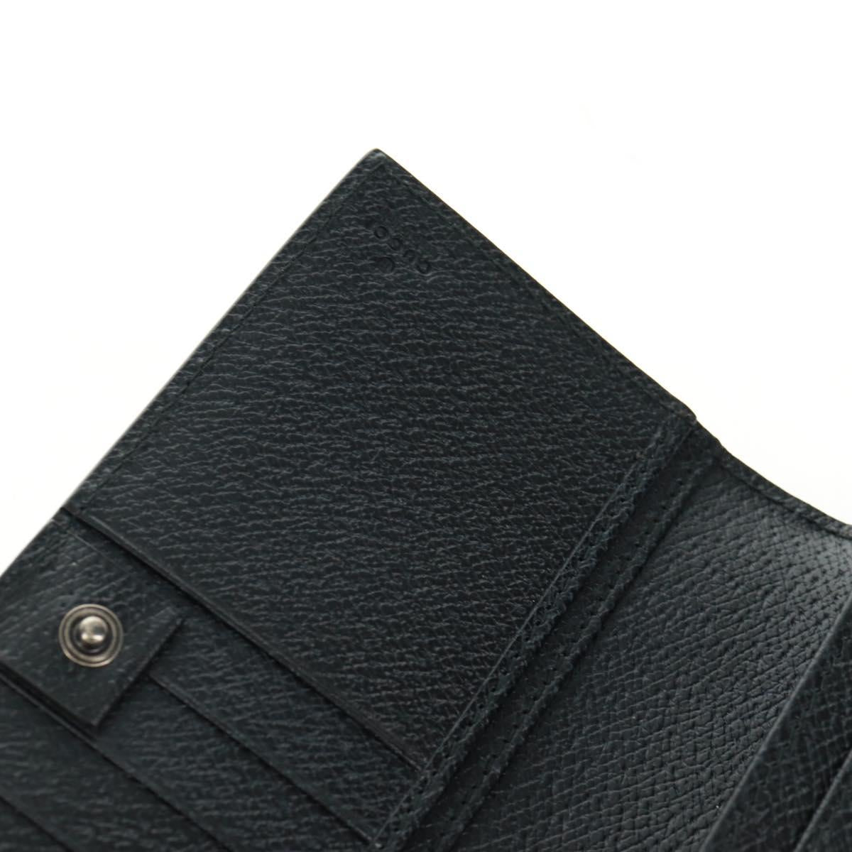 GUCCI Long Wallet Leather Black Silver 322104 Auth 164075V