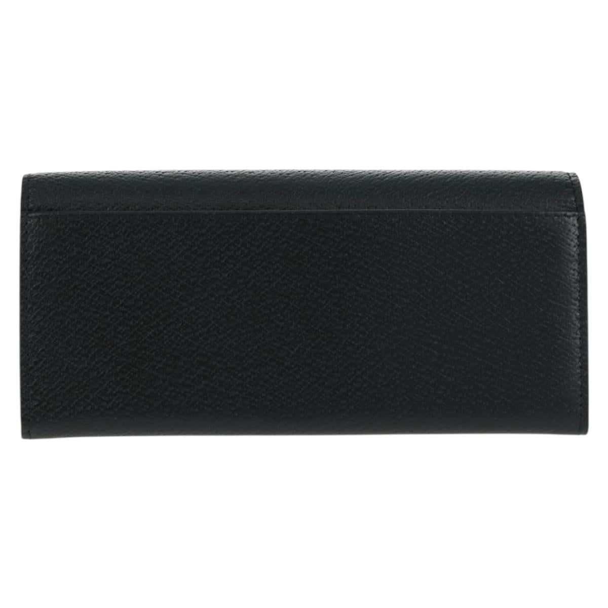 GUCCI Long Wallet Leather Black Silver 322104 Auth 164075V