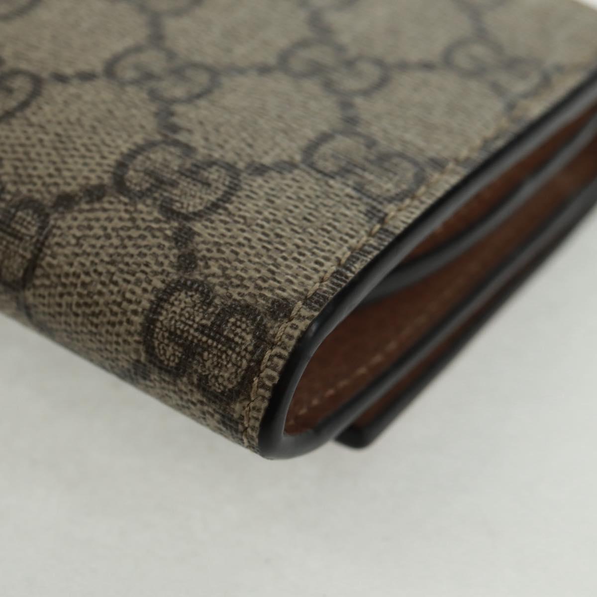 GUCCI GG Supreme Long Wallet PVC Beige Gold 598587 Auth 164076V