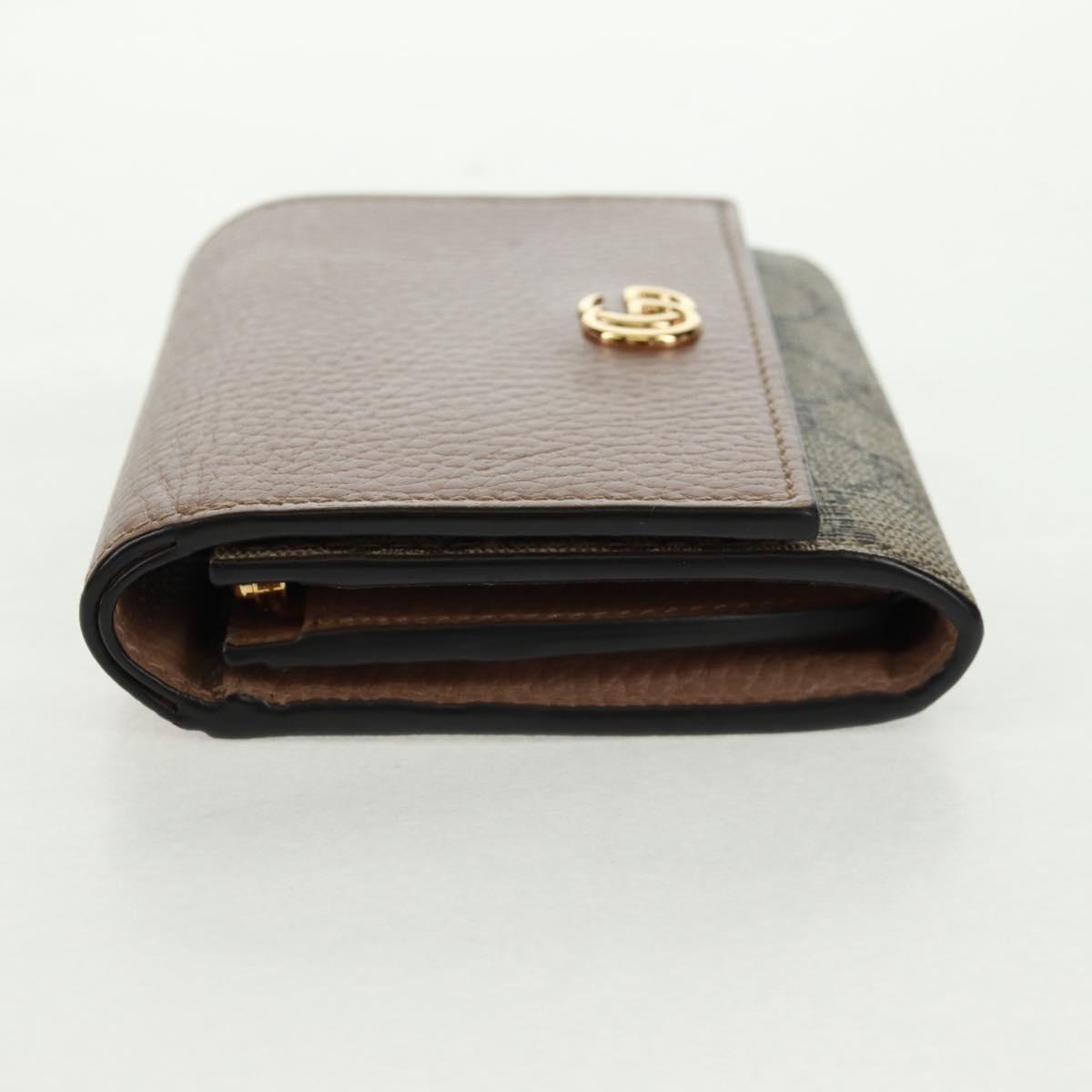 GUCCI GG Supreme Long Wallet PVC Beige Gold 598587 Auth 164076V
