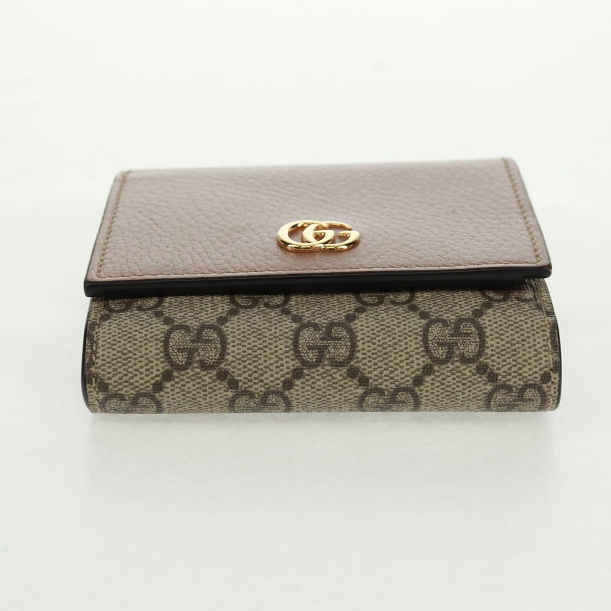 GUCCI GG Supreme Long Wallet PVC Beige Gold 598587 Auth 164076V