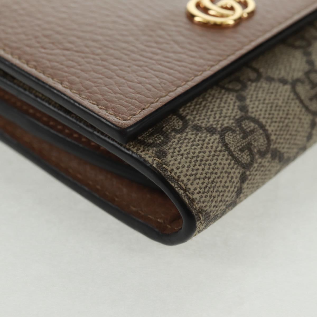 GUCCI GG Supreme Long Wallet PVC Beige Gold 598587 Auth 164076V