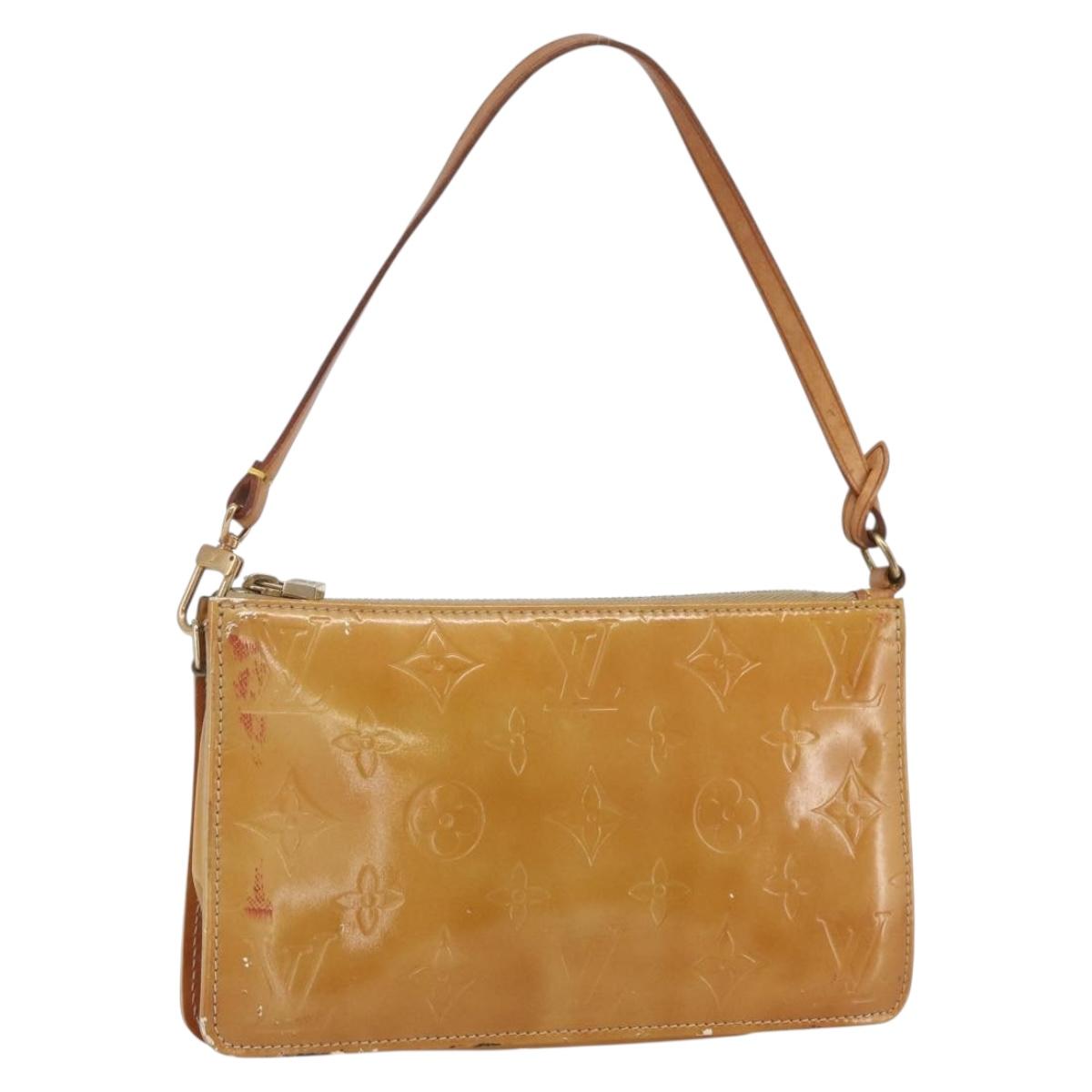 LOUIS VUITTON Monogram Vernis Lexington Accessory Pouch Beige M91010 Auth 164080