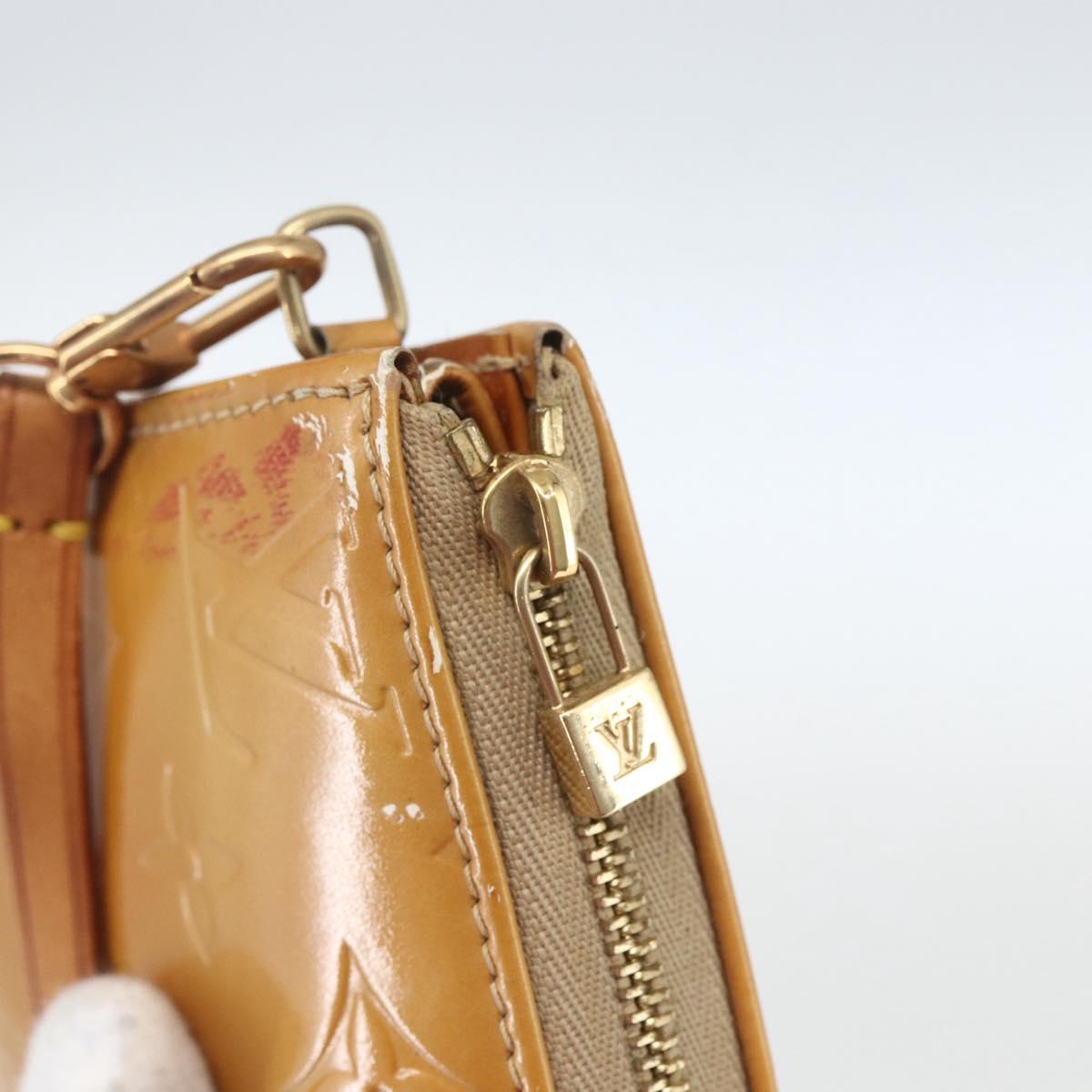 LOUIS VUITTON Monogram Vernis Lexington Accessory Pouch Beige M91010 Auth 164080
