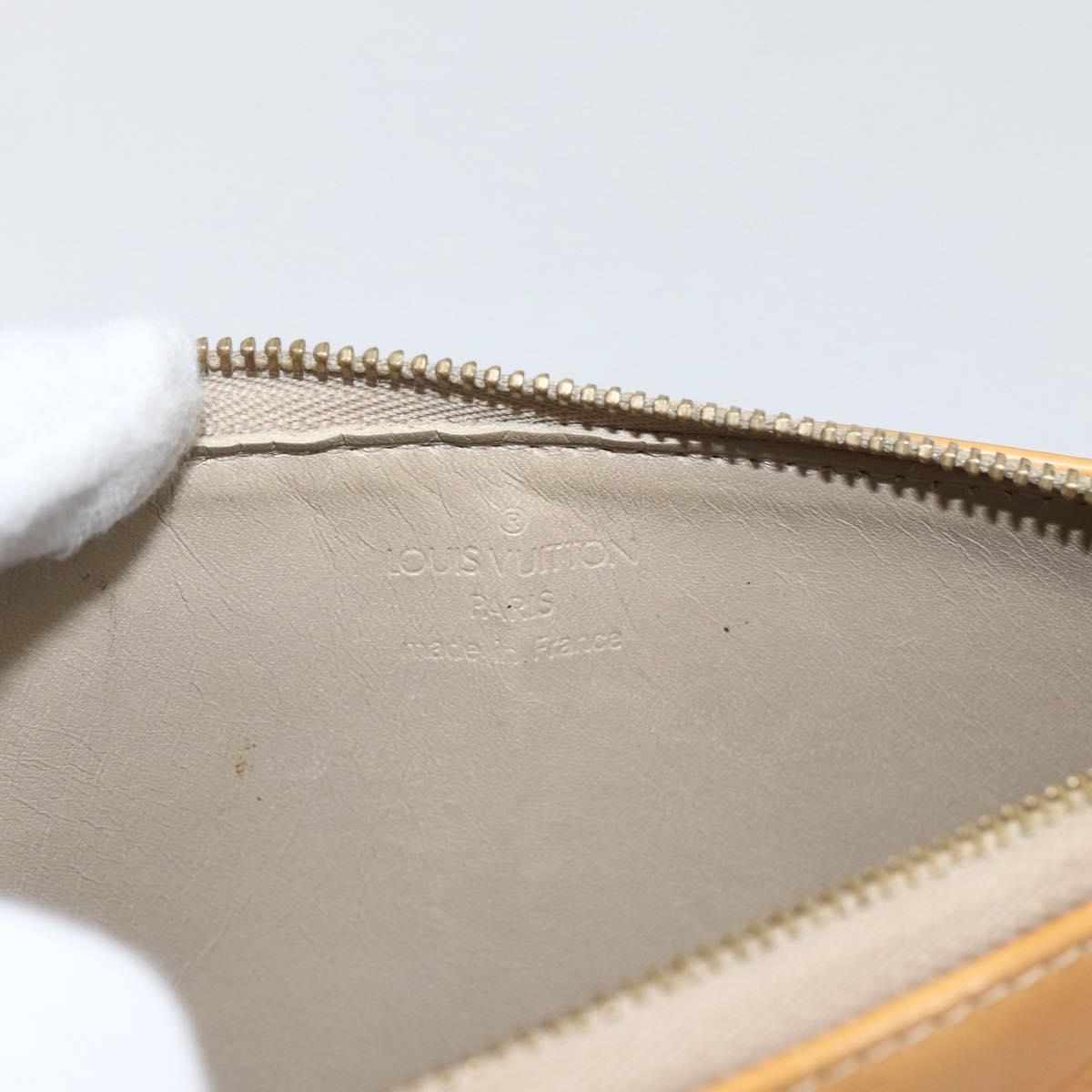 LOUIS VUITTON Monogram Vernis Lexington Accessory Pouch Beige M91010 Auth 164080