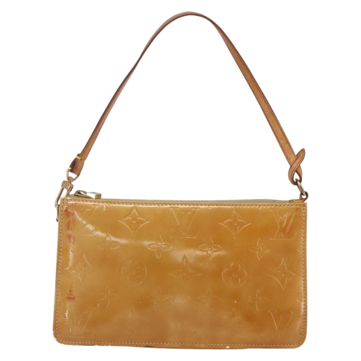 LOUIS VUITTON Monogram Vernis Lexington Accessory Pouch Beige M91010 Auth 164080