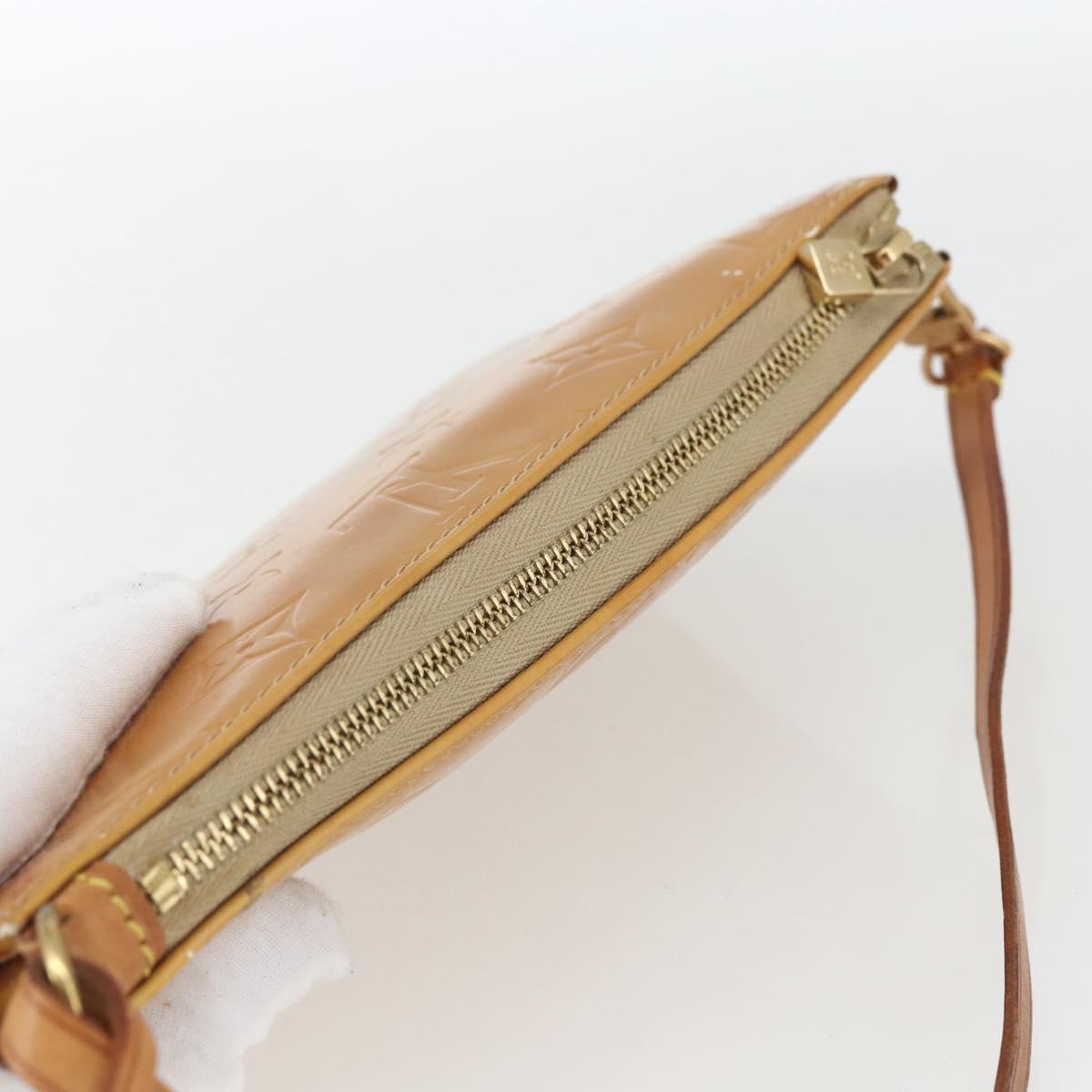 LOUIS VUITTON Monogram Vernis Lexington Accessory Pouch Beige M91010 Auth 164080