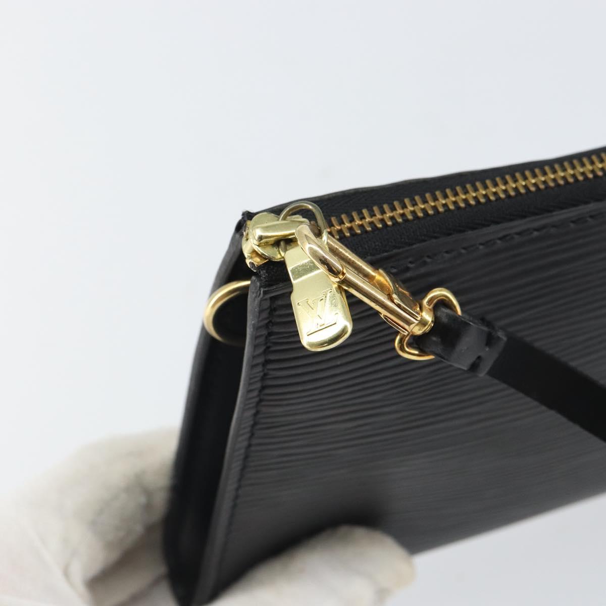 LOUIS VUITTON Epi Pochette Accessoires Accessory Pouch Black M52982 Auth 164081