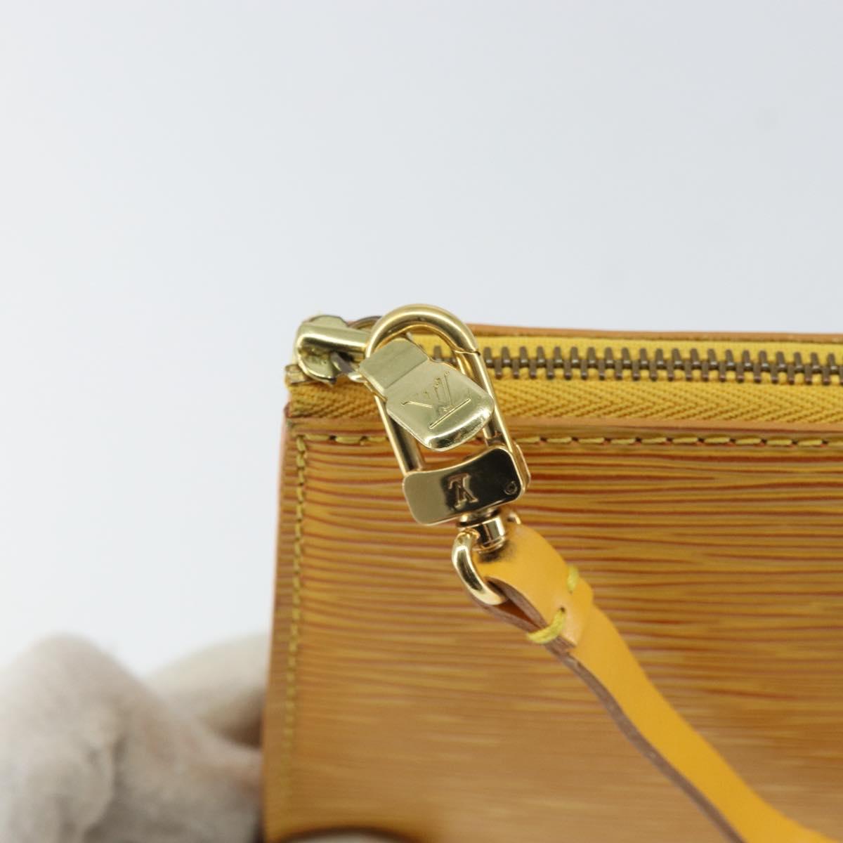 LOUIS VUITTON Epi Pochette Accessoires Pouch Yellow M52949 LV Auth 164082