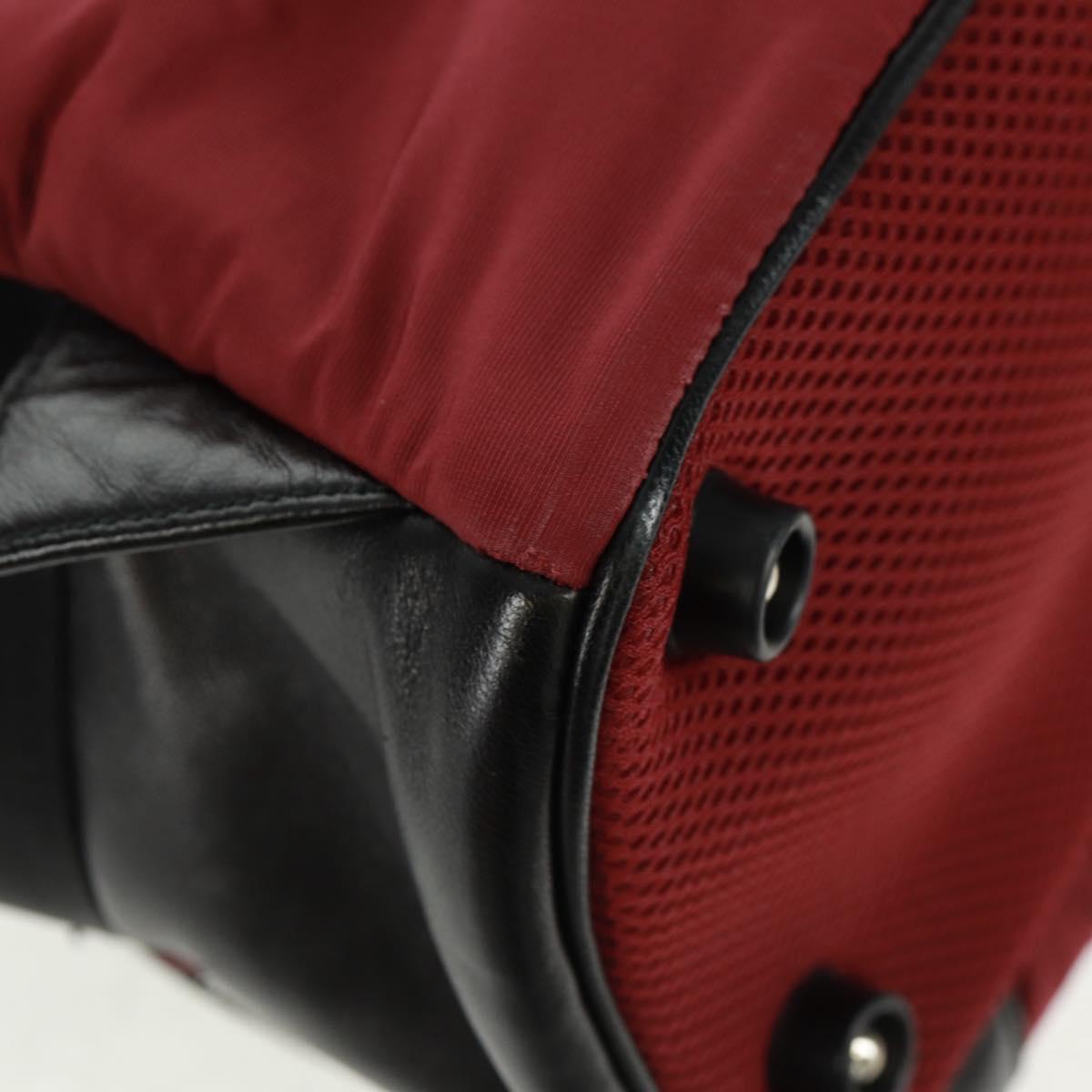 Miu Miu Backpack Nylon Leather Wine Red 5BZ005 Auth 164089SAV