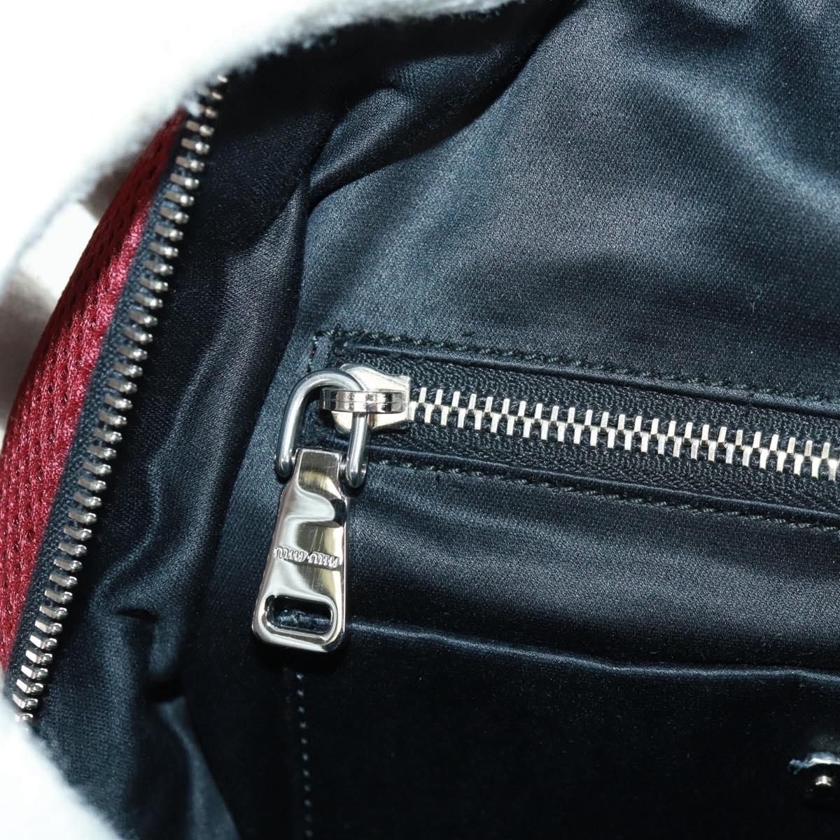 Miu Miu Backpack Nylon Leather Wine Red 5BZ005 Auth 164089SAV