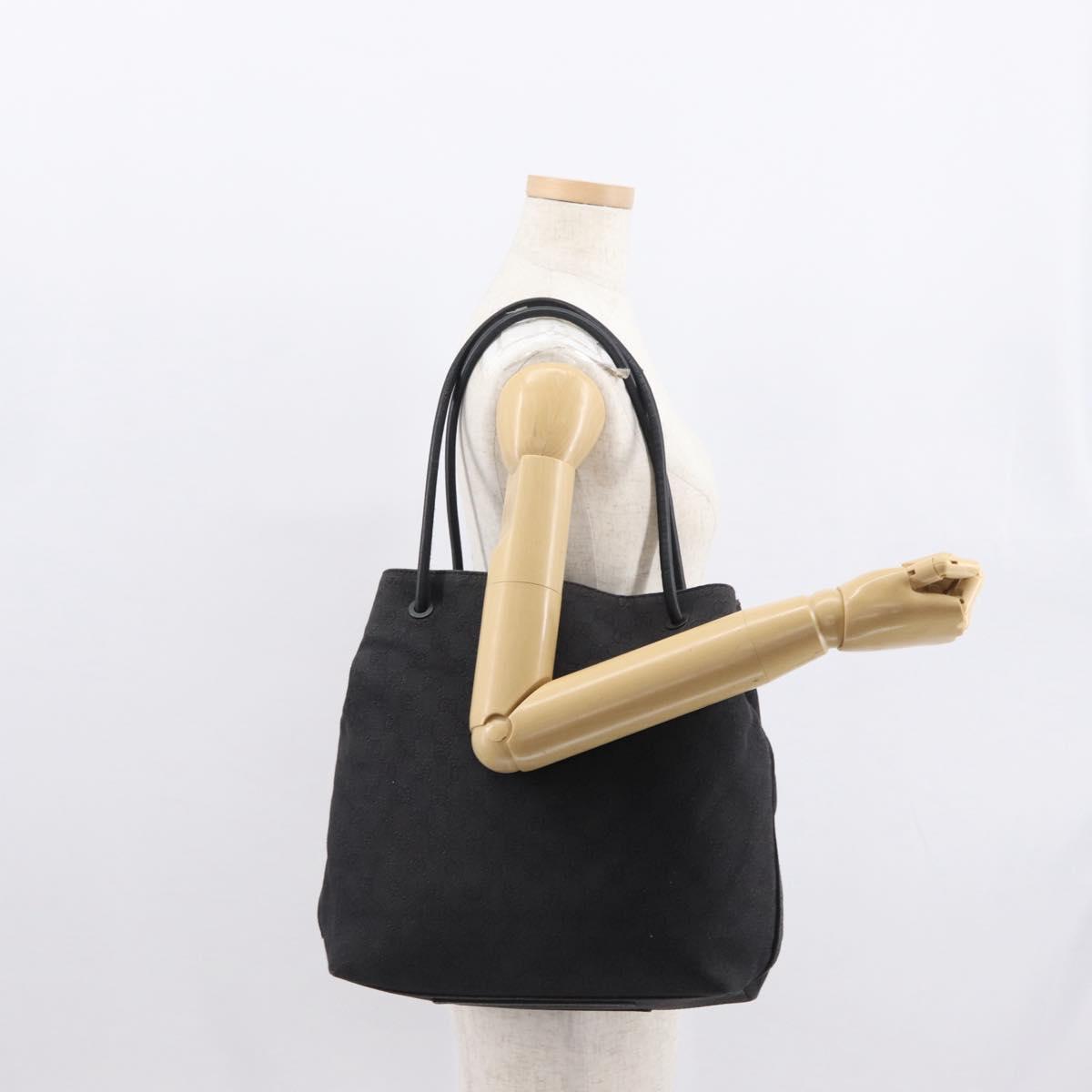 GUCCI GG Canvas Tote Bag Black 101341 Auth 164100