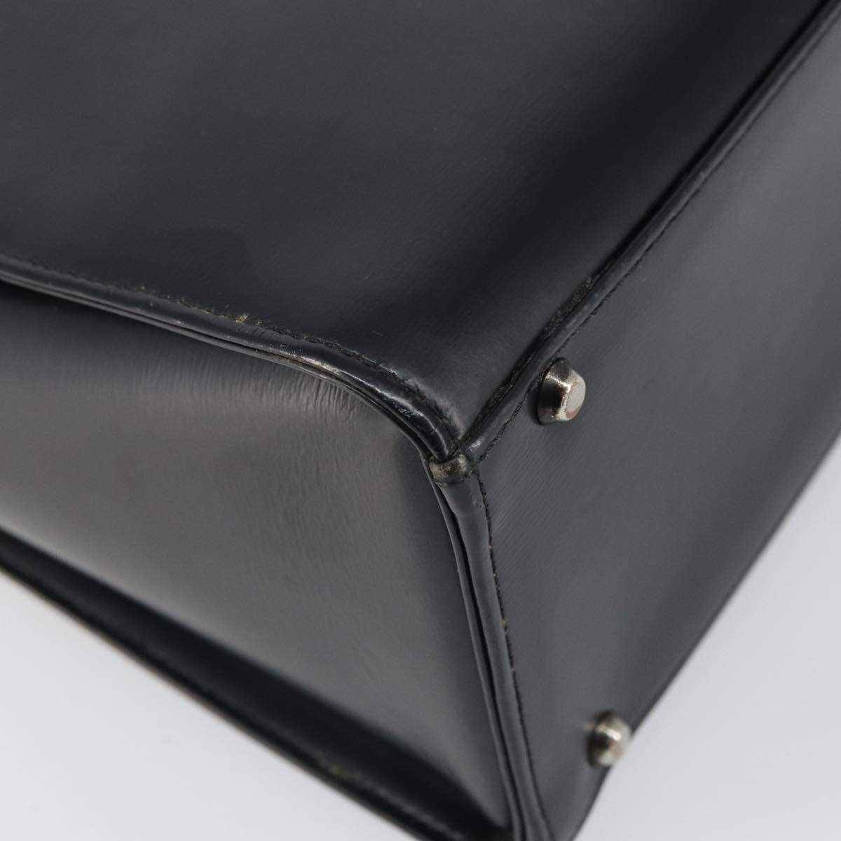GIVENCHY Hand Bag Leather Black Auth 164116
