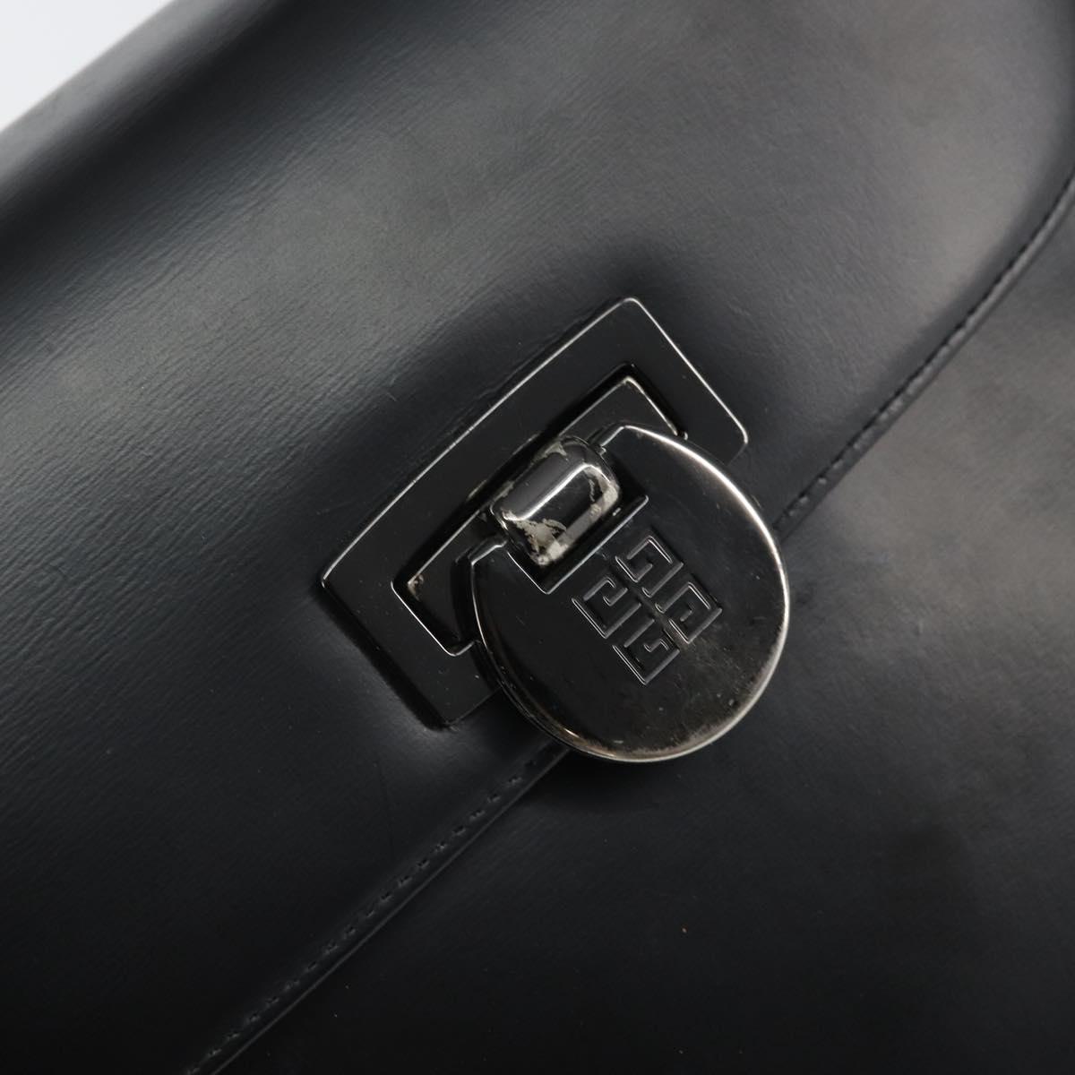 GIVENCHY Hand Bag Leather Black Auth 164116