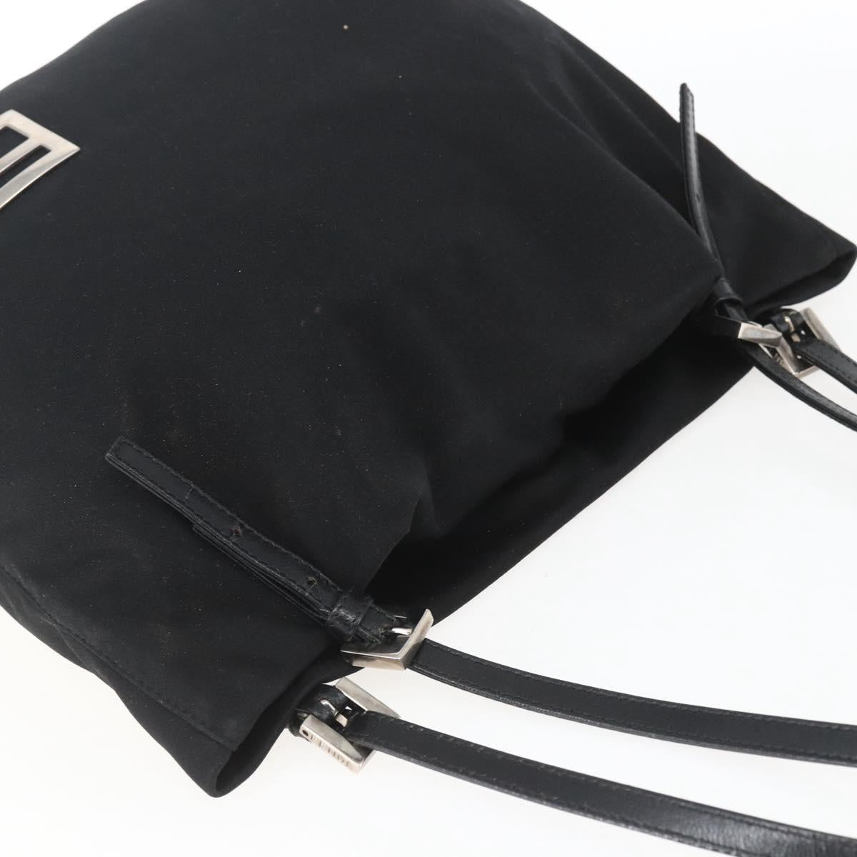 FENDI Tote Bag Black Silver Auth 164135