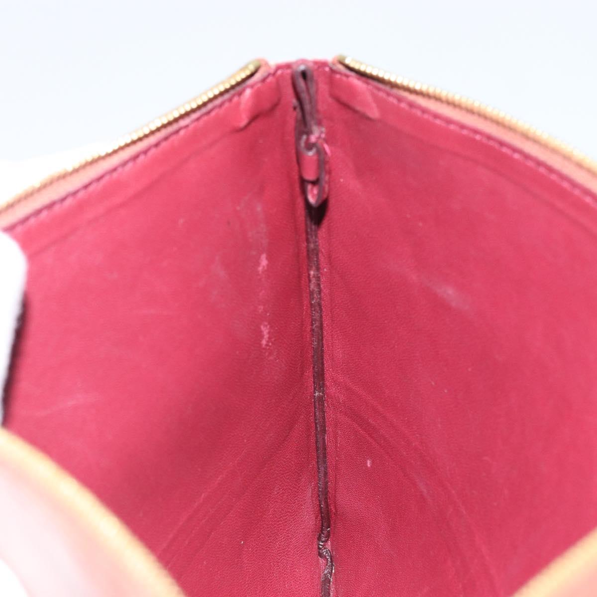 CELINE Clutch Bag Leather Pink Gold Auth 164138