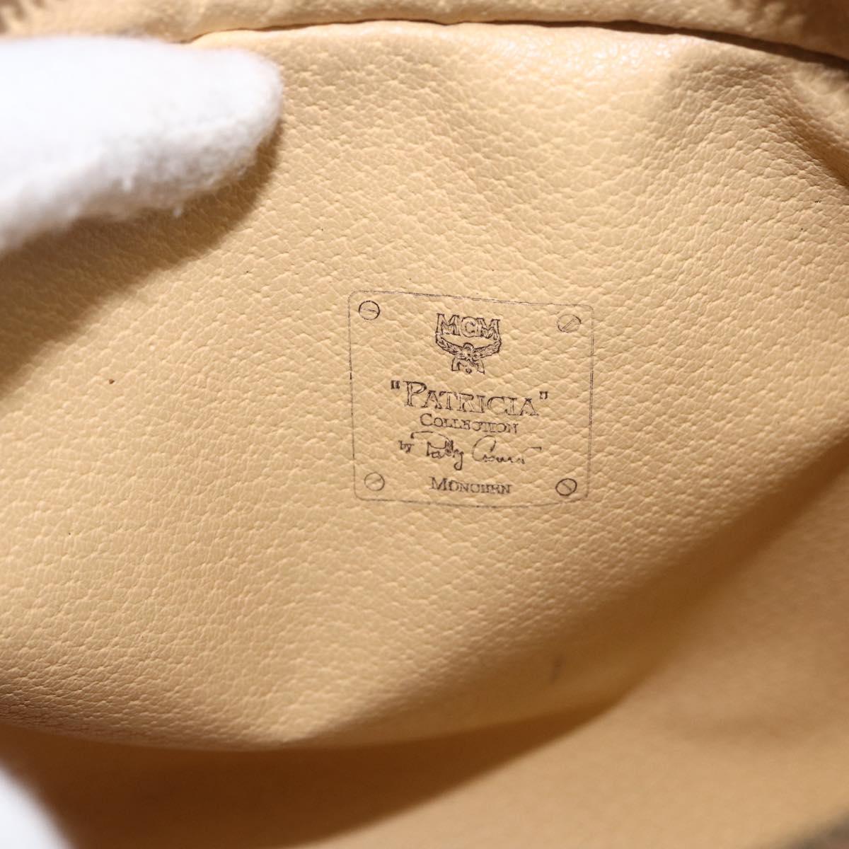 MCM Logogram Vicetos Shoulder Bag PVC Leather Brown Gold Auth 164139