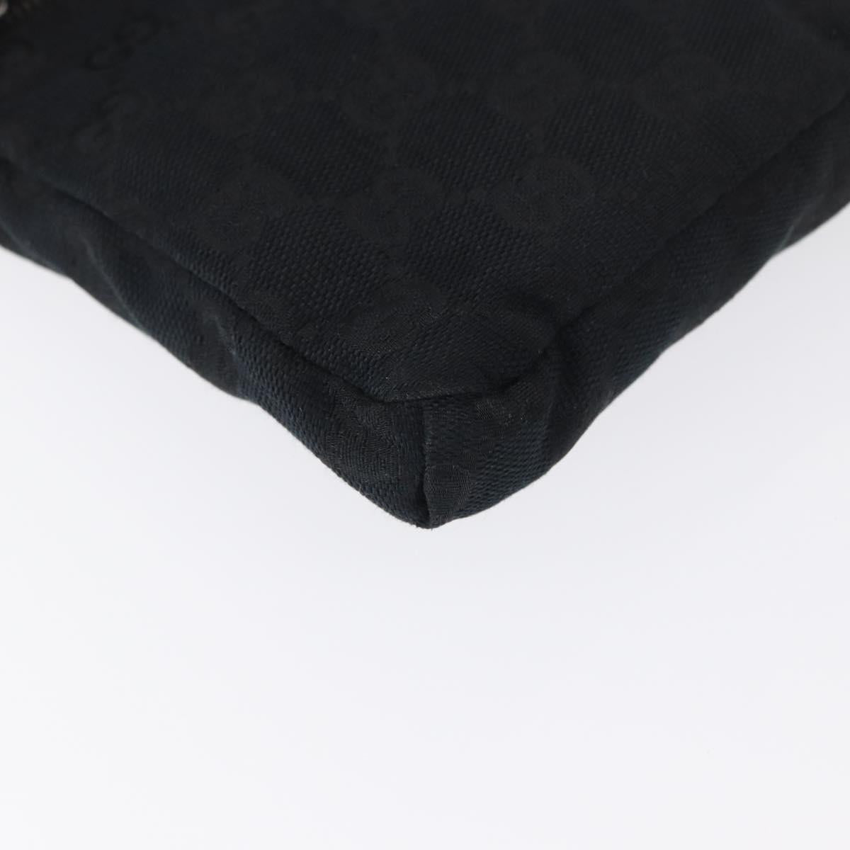 GUCCI GG Canvas Waist bag Black Silver 28566 Auth 164144