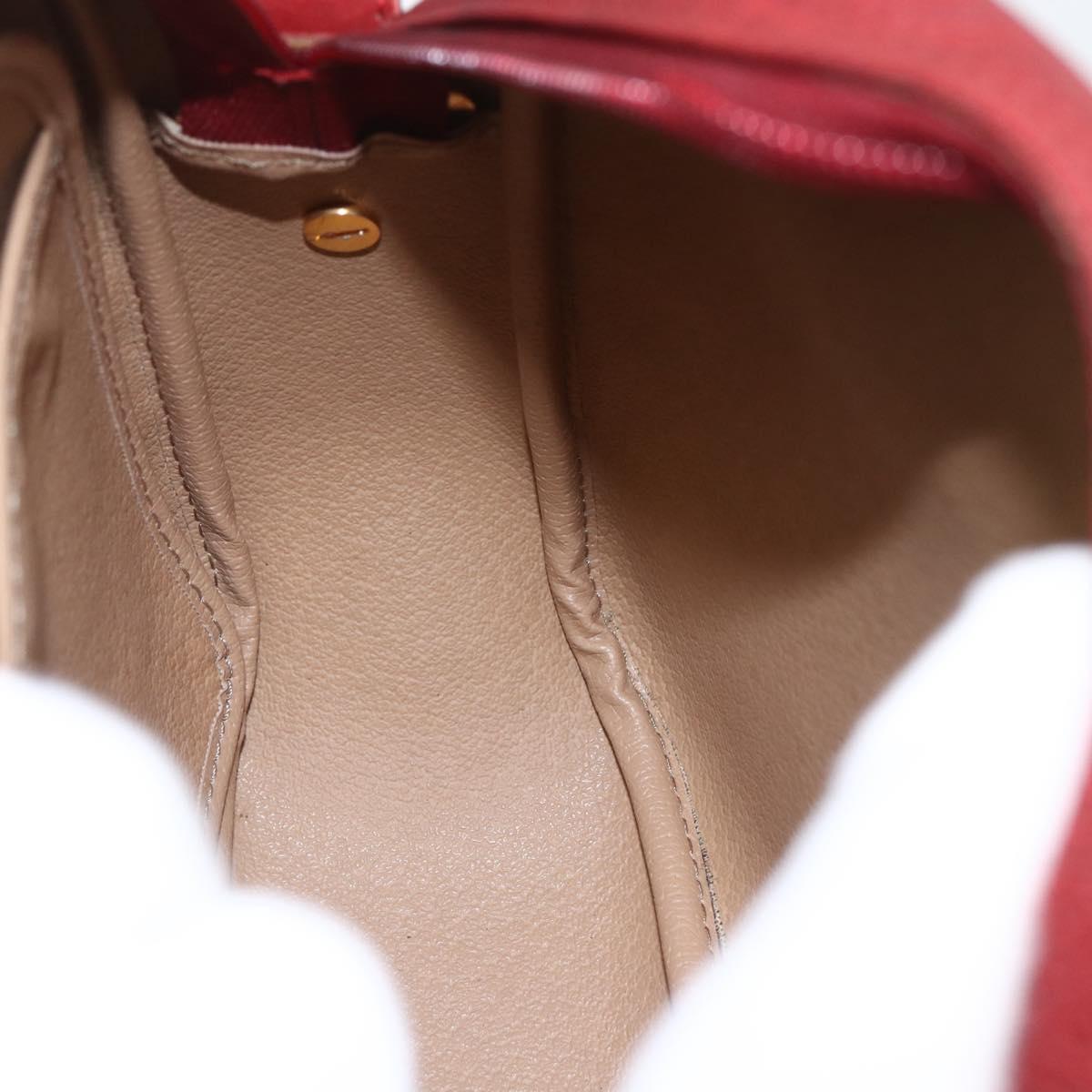 Christian Dior Trotter Canvas Shoulder Bag Red Gold Auth 164154