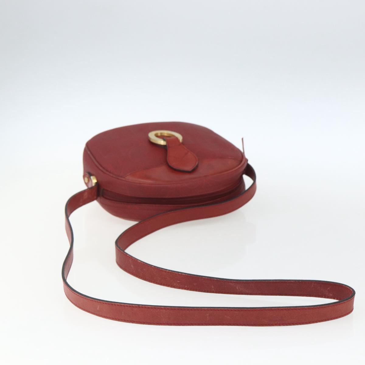 Christian Dior Trotter Canvas Shoulder Bag Red Gold Auth 164154