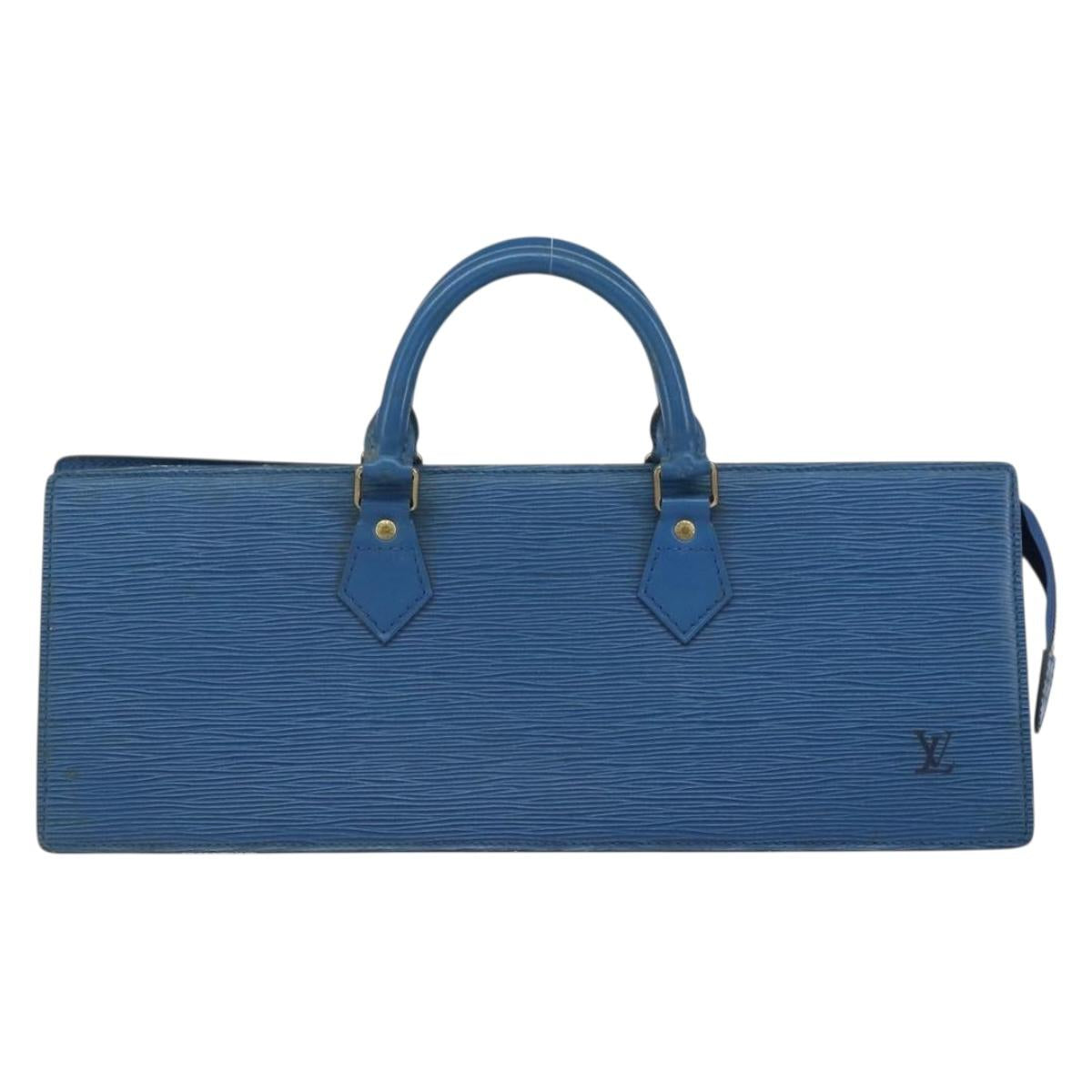 LOUIS VUITTON Epi Sac Triangle Hand Bag Blue M52095 LV Auth 164160