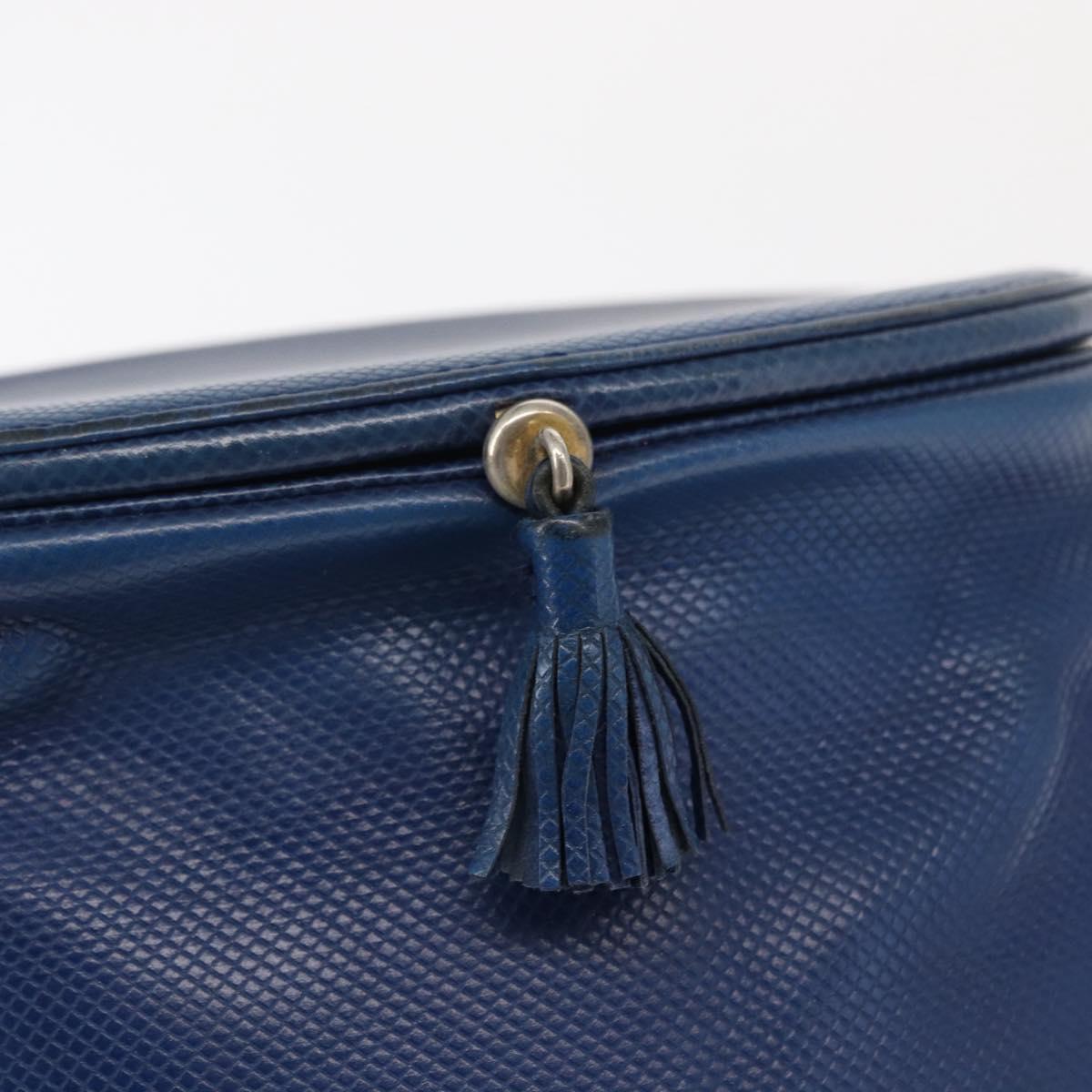 BOTTEGA VENETA Shoulder Bag Leather Blue Gold Auth 164193
