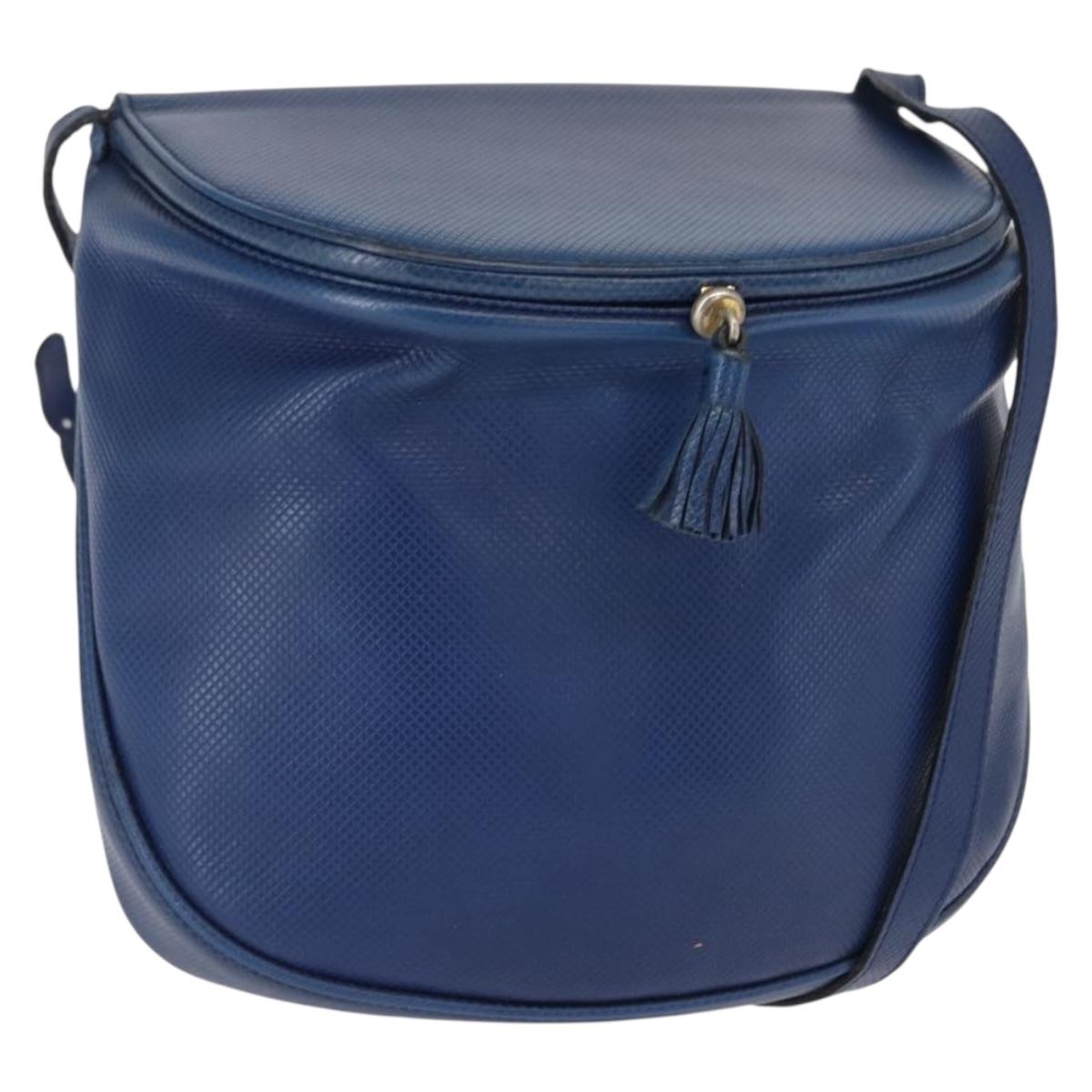BOTTEGA VENETA Shoulder Bag Leather Blue Gold Auth 164193
