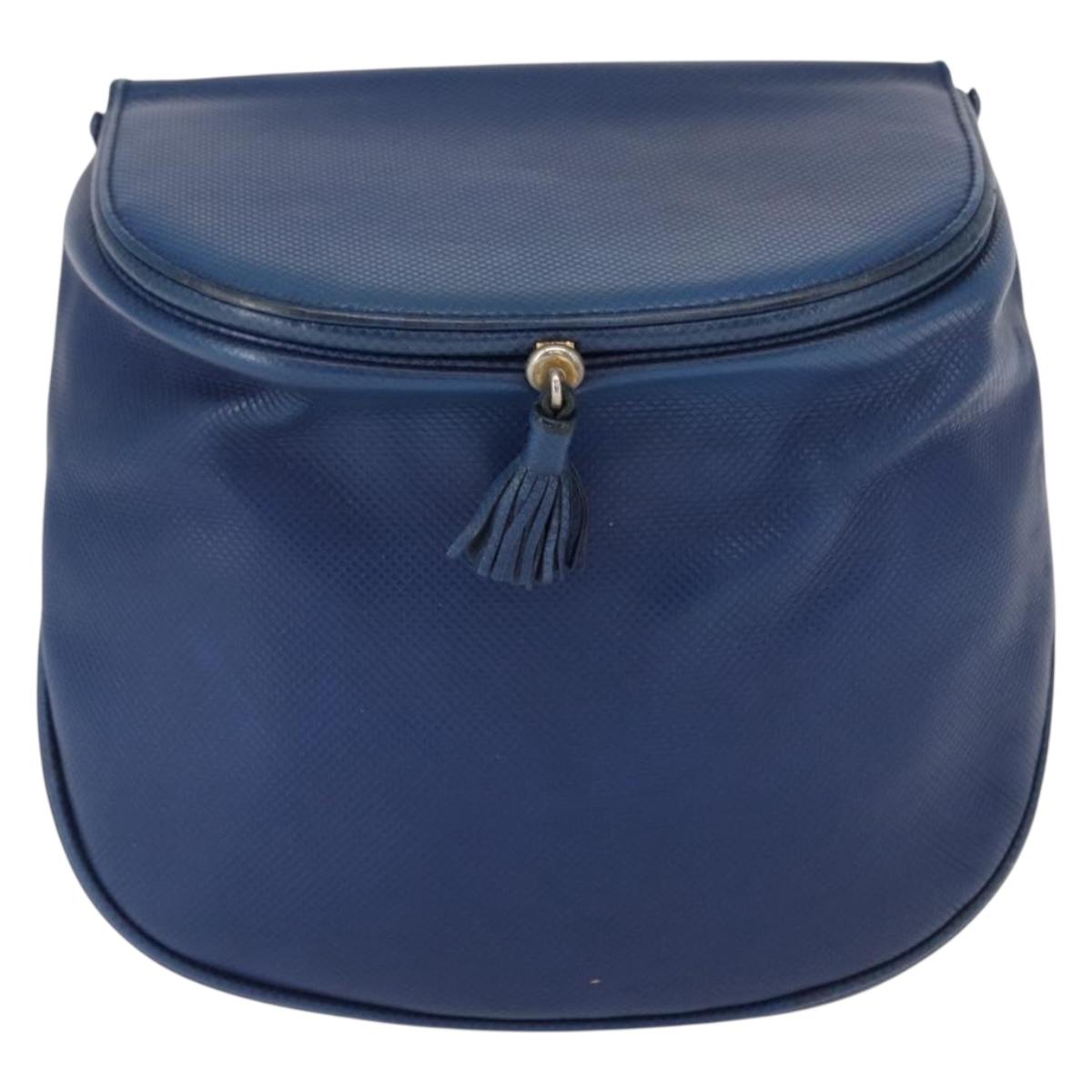 BOTTEGA VENETA Shoulder Bag Leather Blue Gold Auth 164193