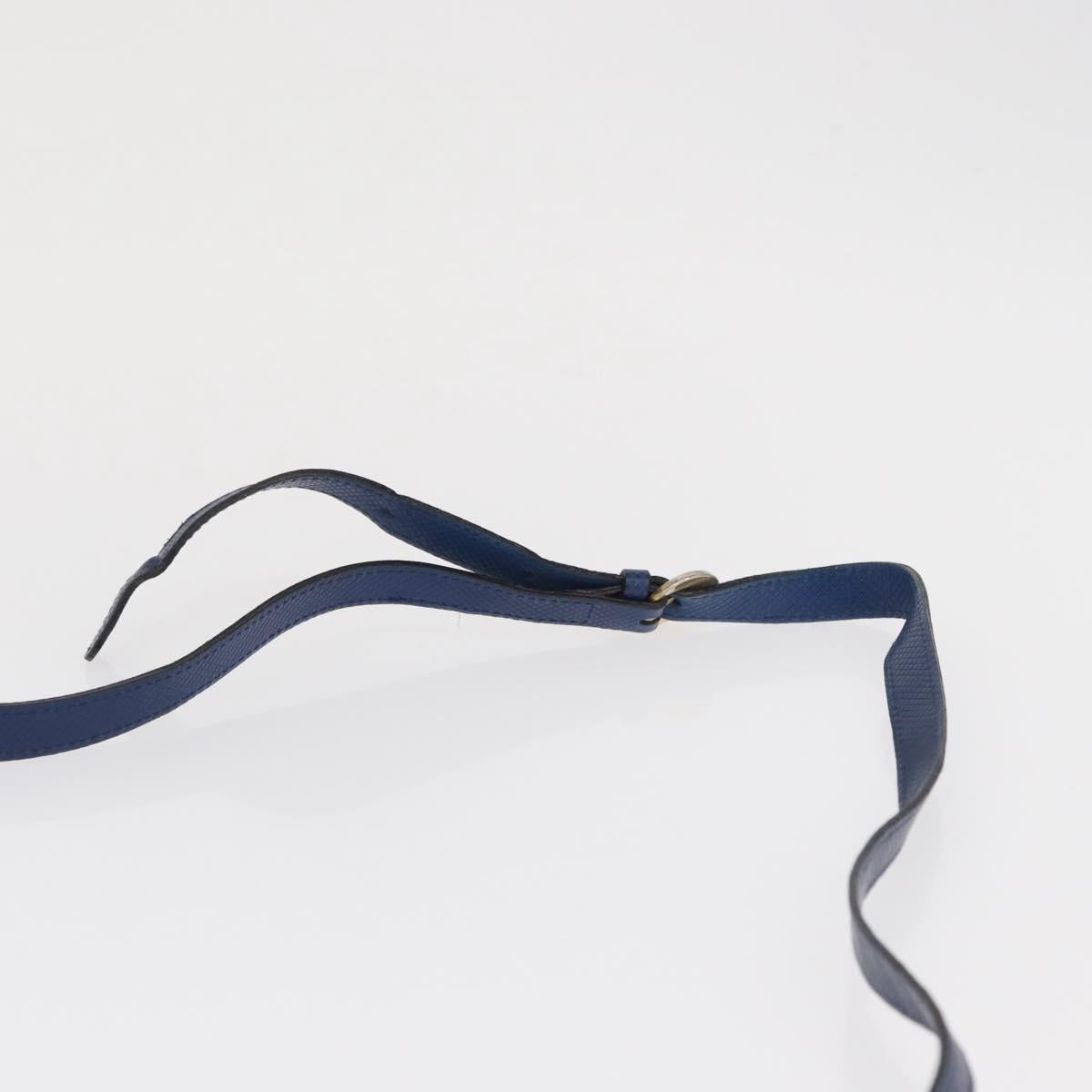 BOTTEGA VENETA Shoulder Bag Leather Blue Gold Auth 164193