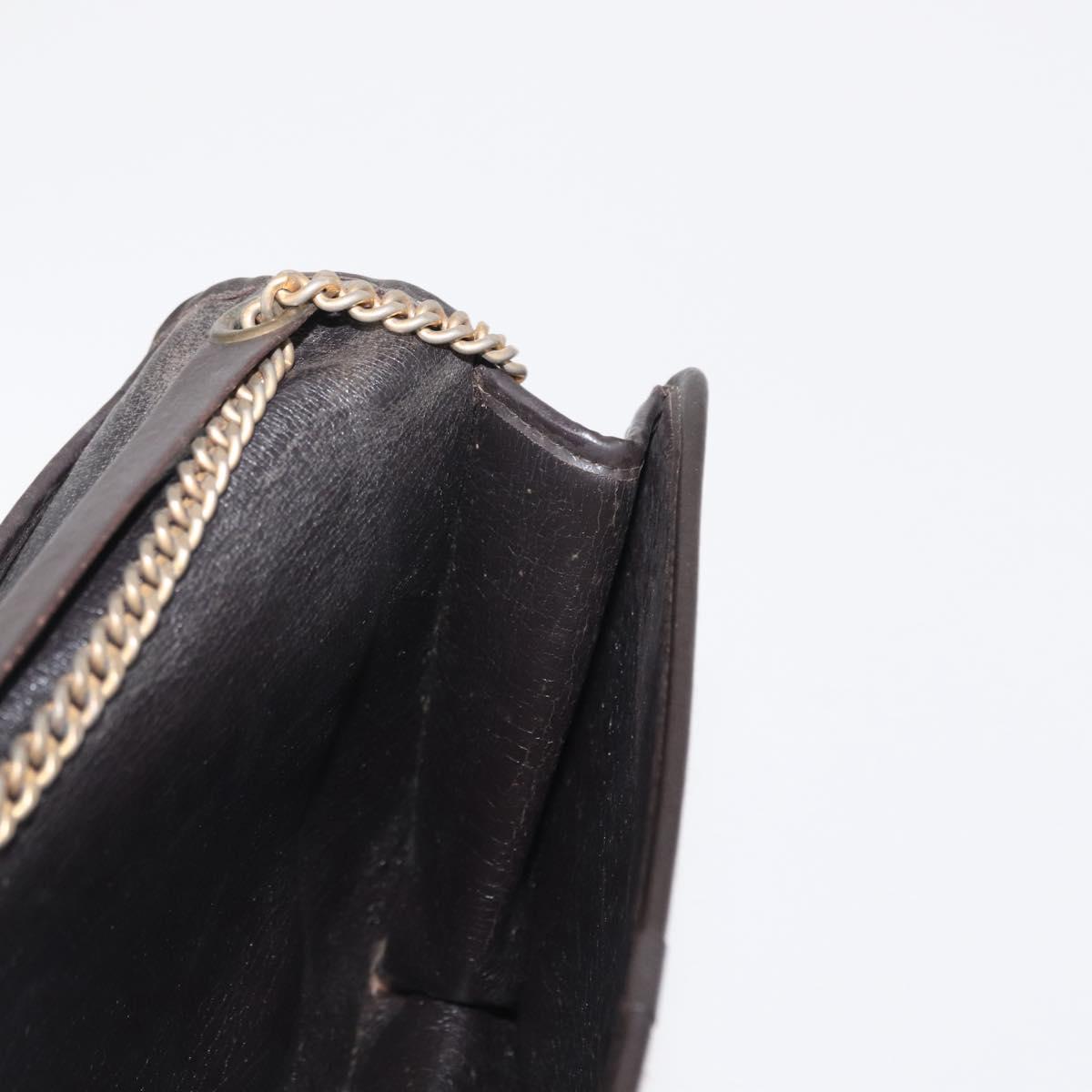 Christian Dior Trotter Canvas Chain Shoulder Bag Beige Gold Auth 164195