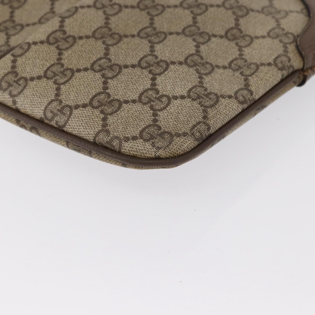 GUCCI GG Supreme Web Sherry Line Bag PVC Beige Gold 904 02 047 Auth 164205