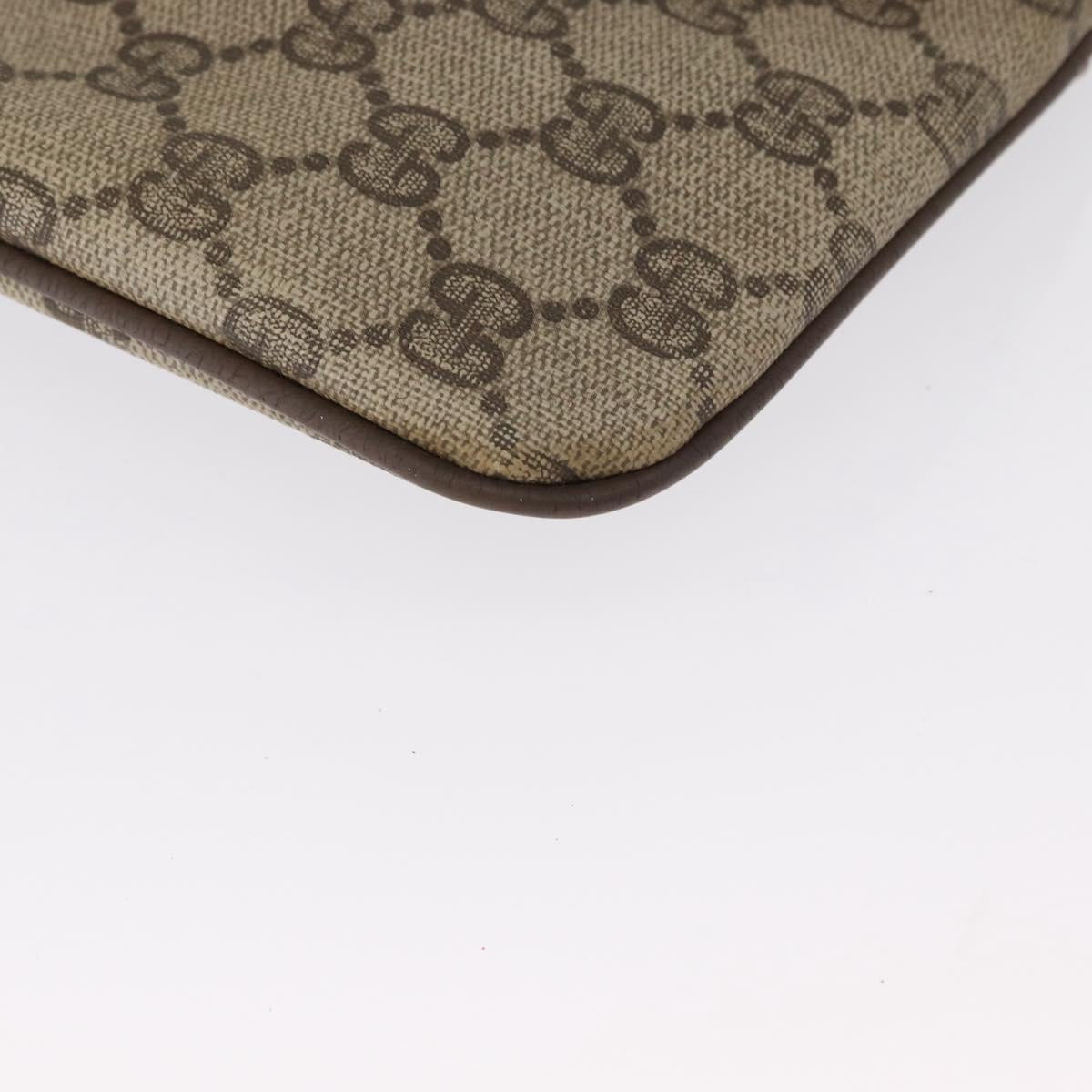 GUCCI GG Supreme Web Sherry Line Bag PVC Beige Gold 904 02 047 Auth 164205